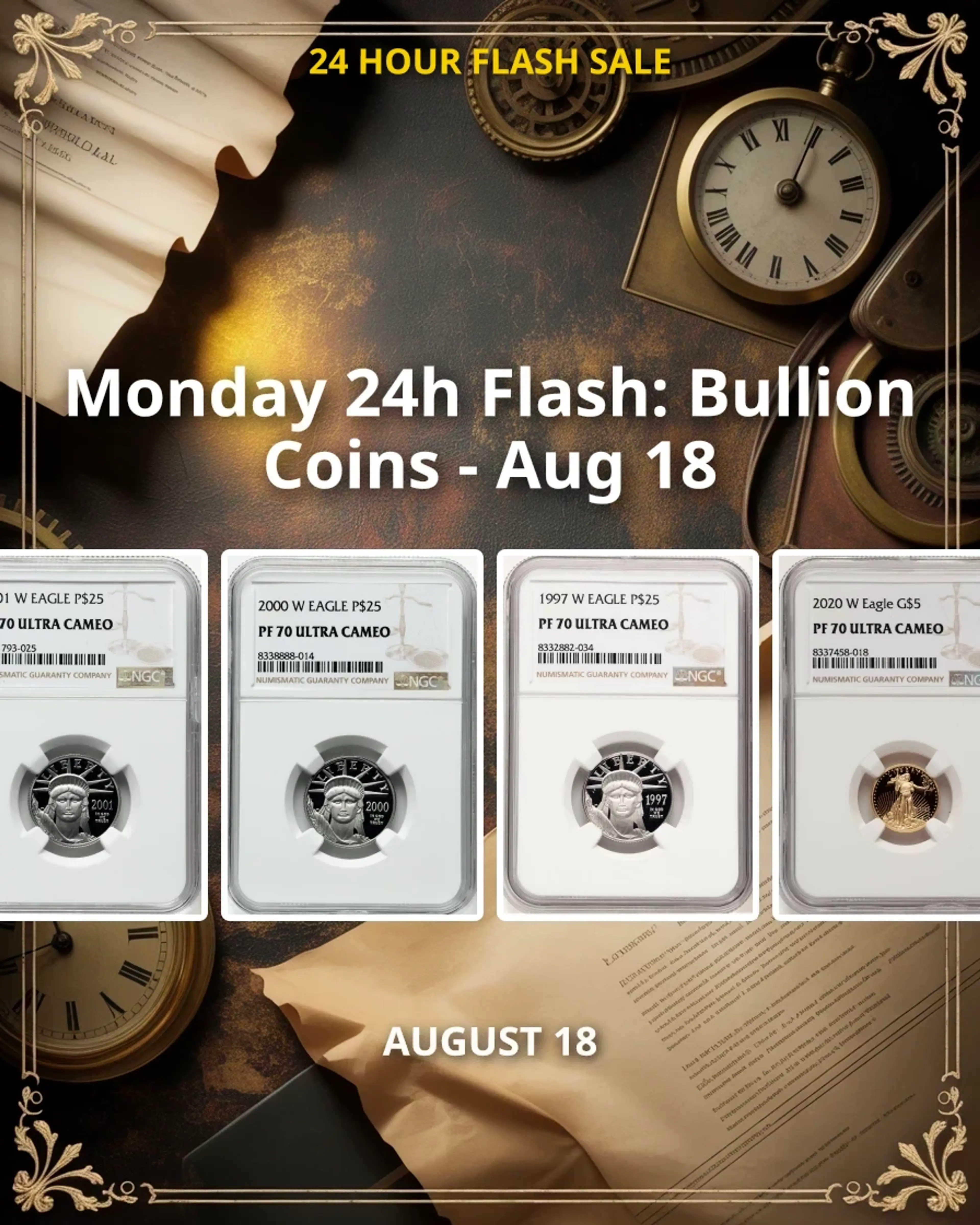Monday 24h Flash: Bullion Coins - Aug 18
