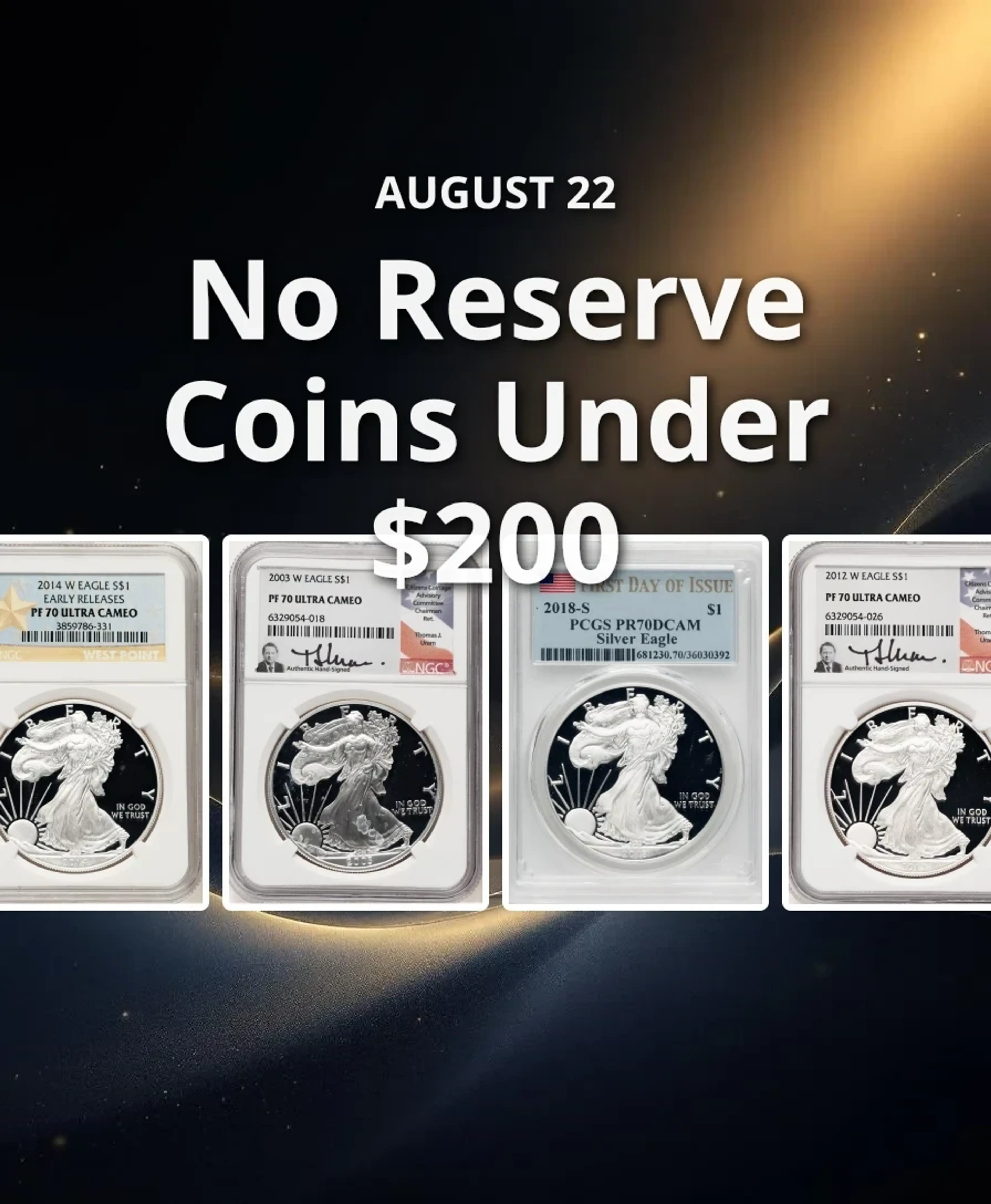No Reserve Coins Under $200