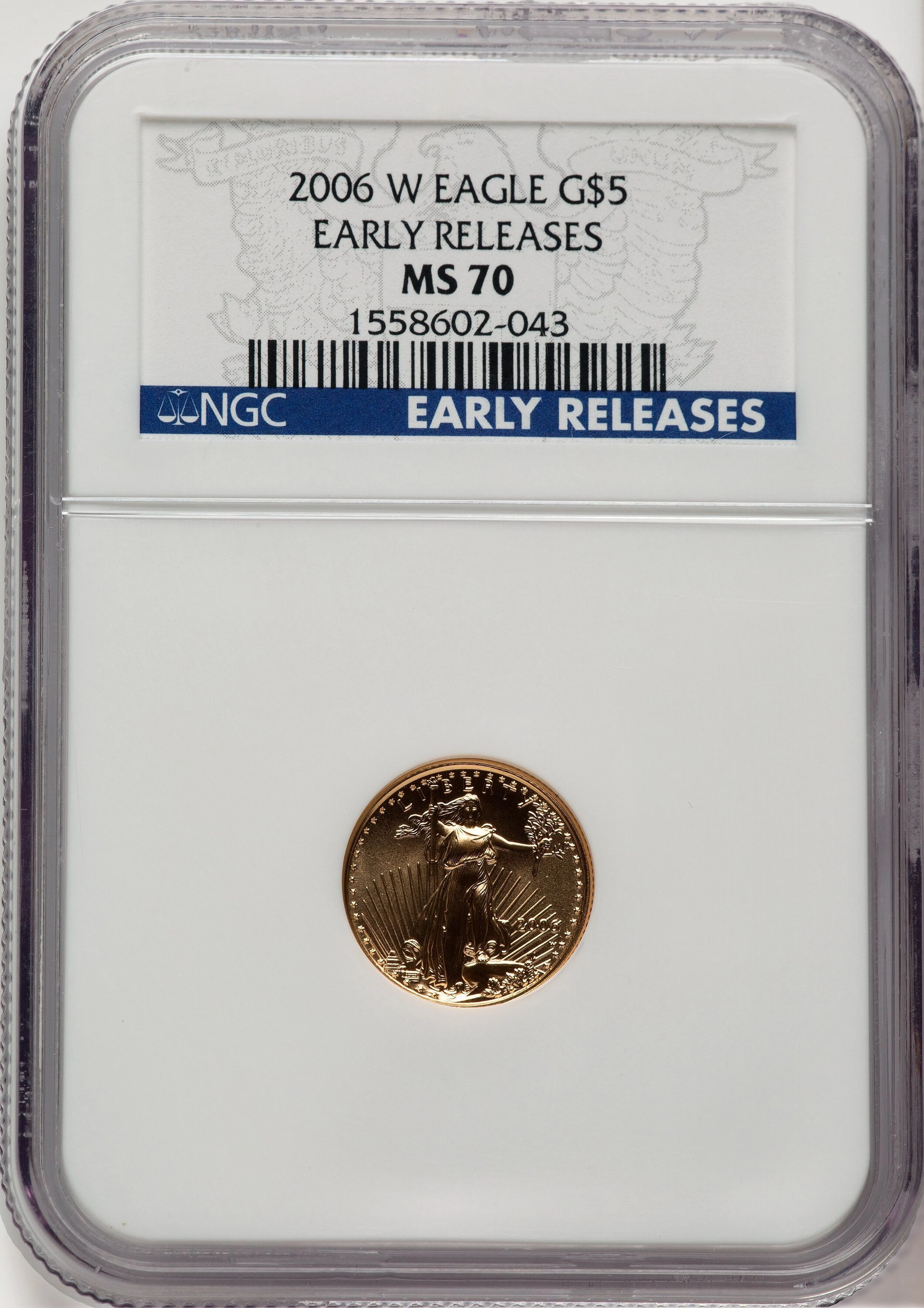 2006-W Burnished Gold Eagle 1/10 oz ER Blue - Image 1
