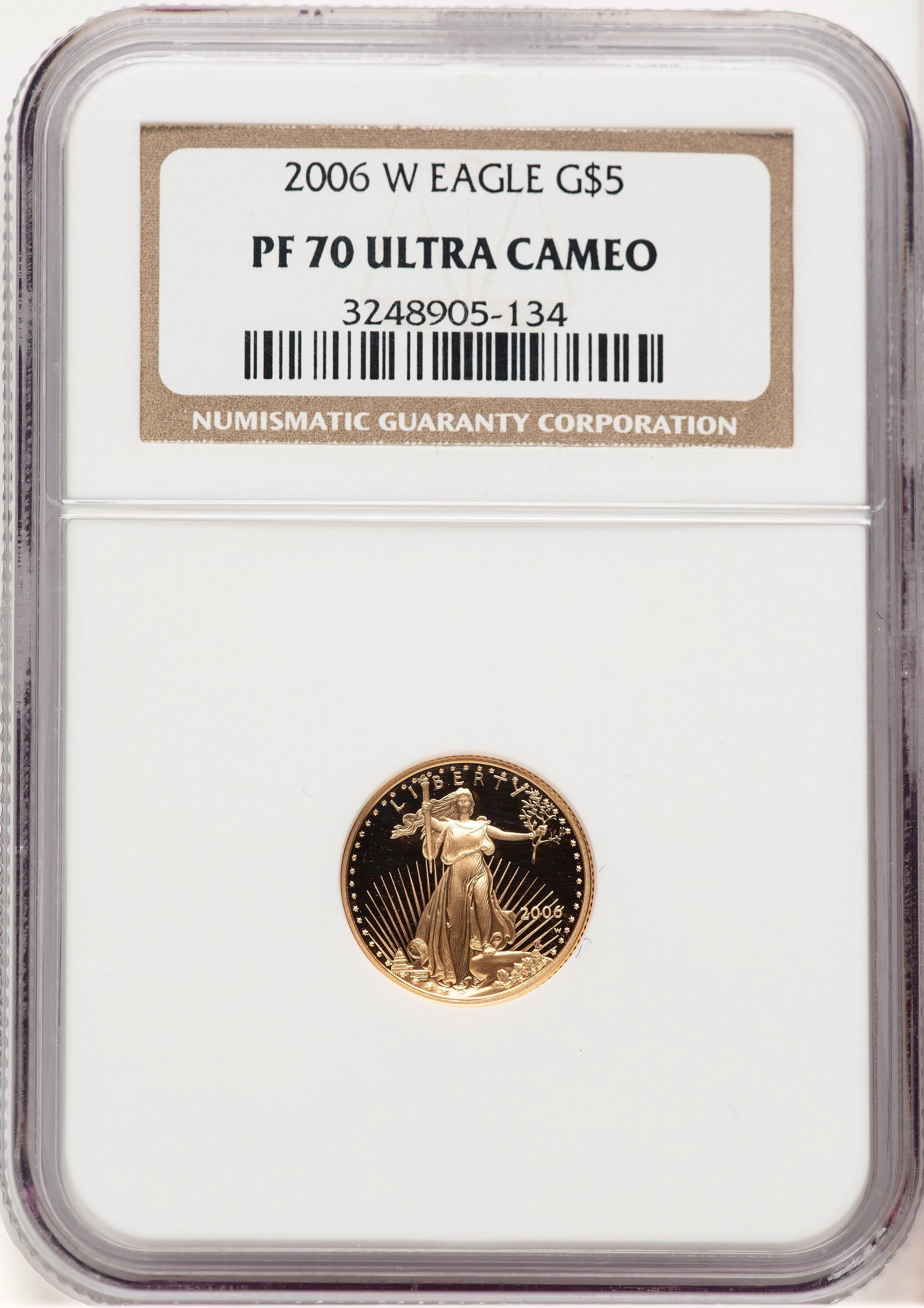 2006-W Proof Gold Eagle 1/10 oz Brown Label - Image 1