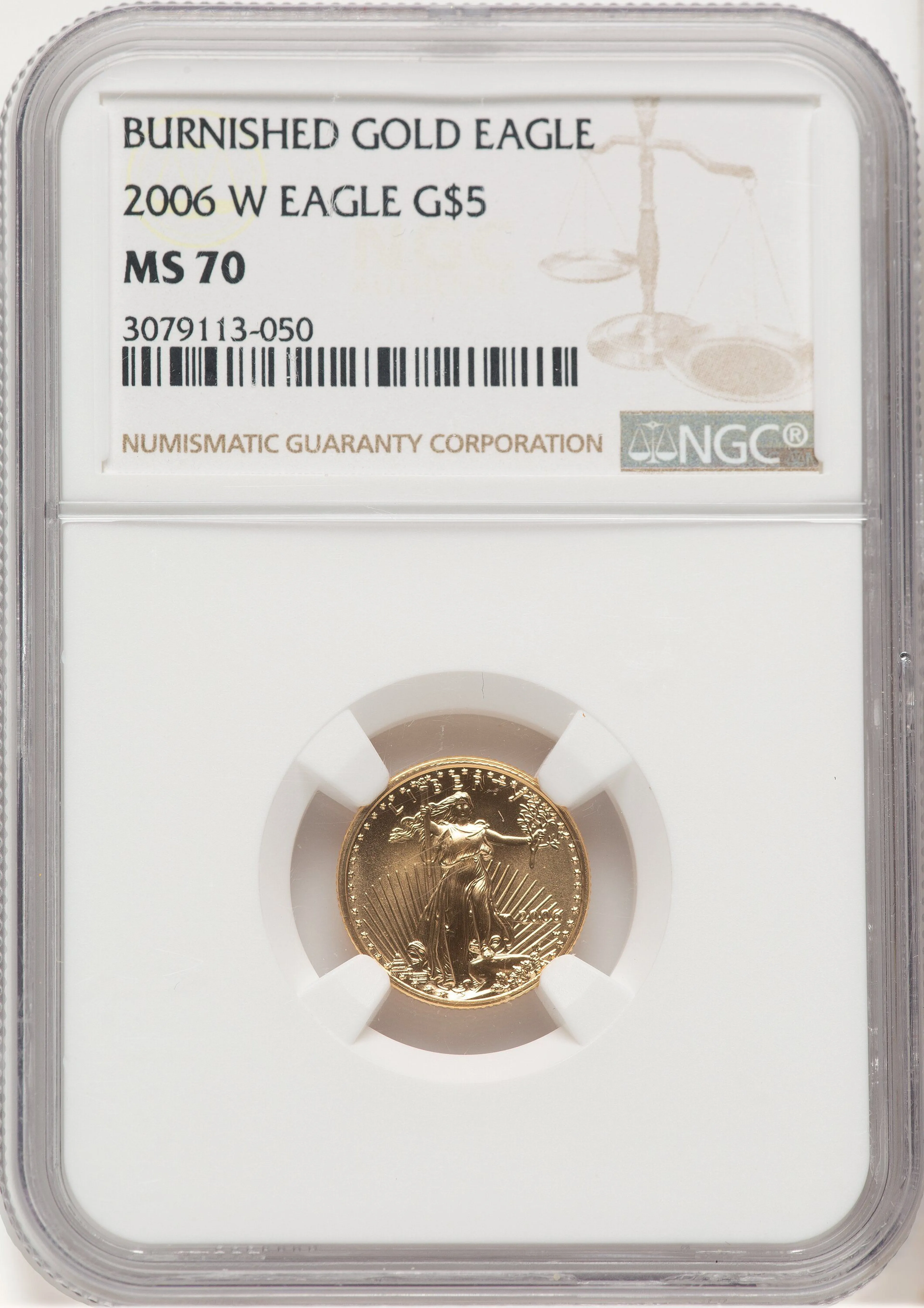 2006-W Burnished Gold Eagle 1/10 oz Brown Label - Image 1