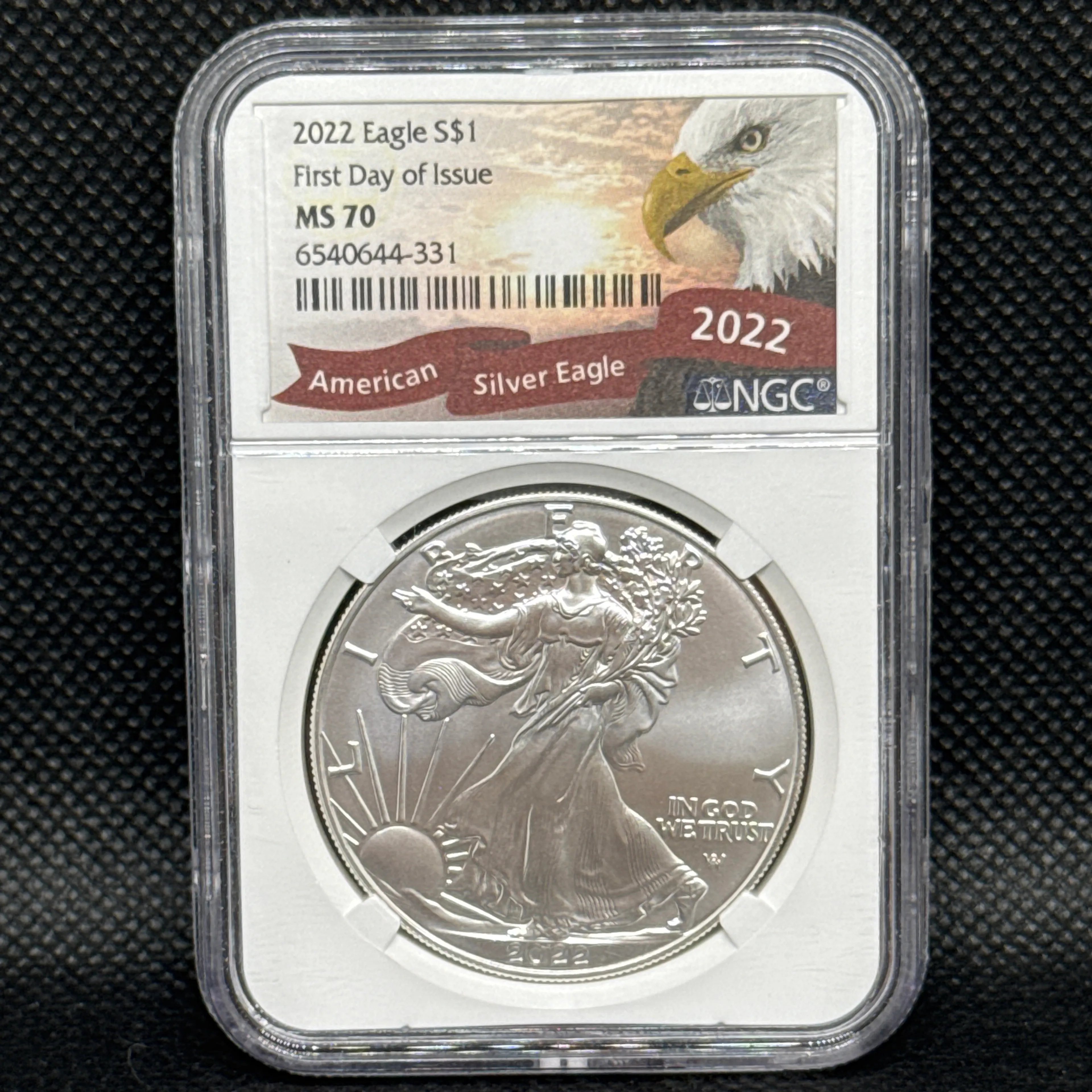 2022 Silver Eagle First Day Issue Eagle Ribbon Issue - Image 1