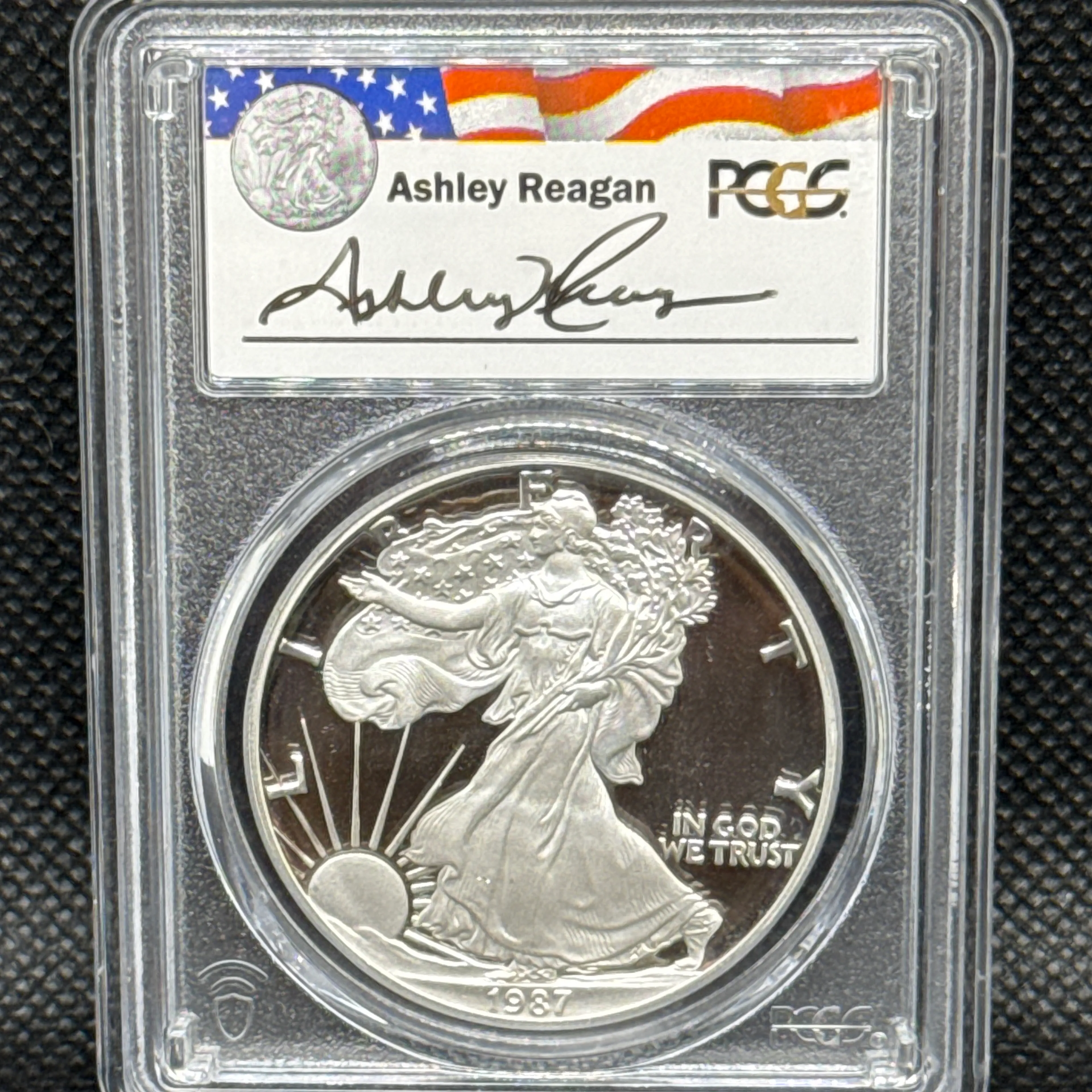 1987-S Silver Eagle Ashley Reagan DCAM - Image 1