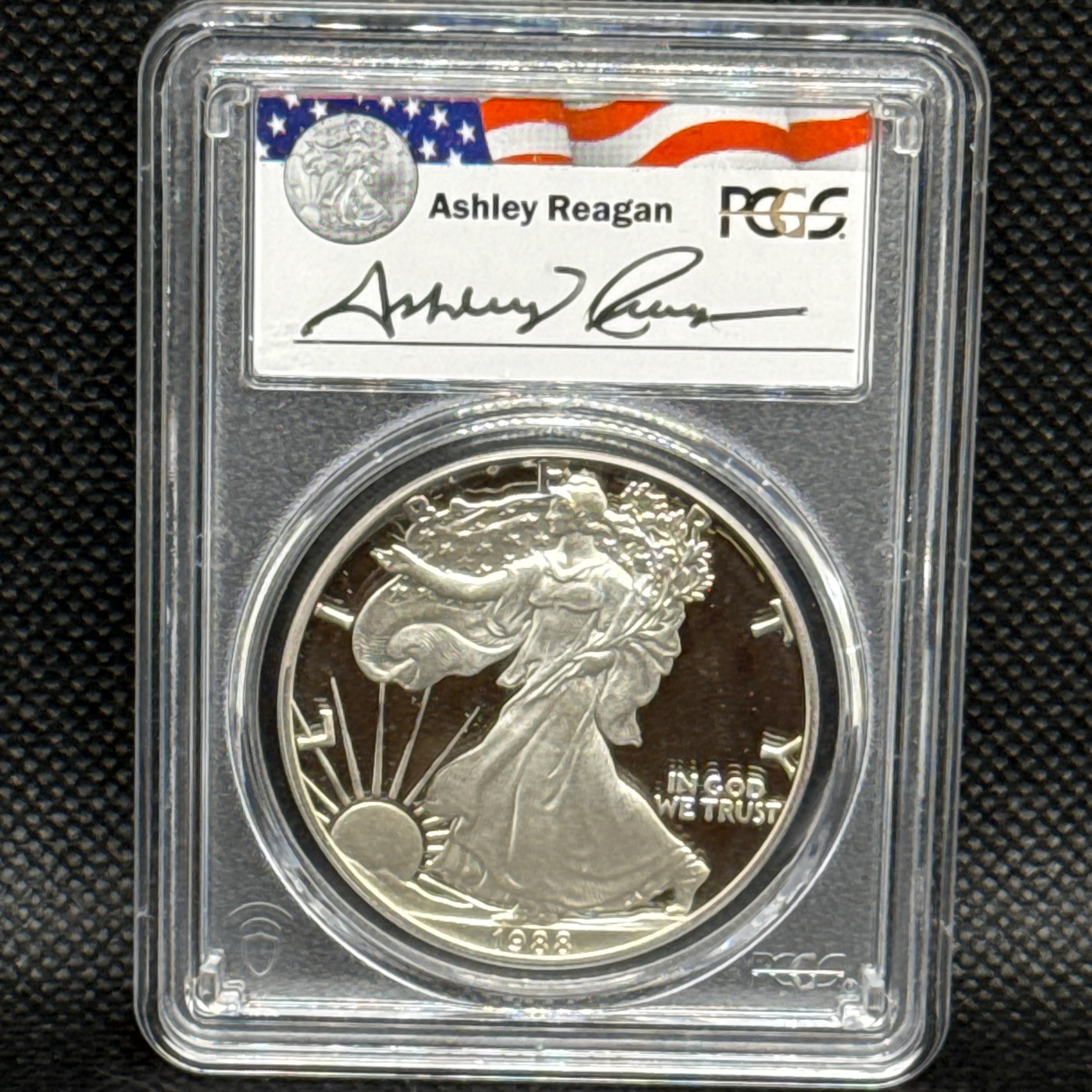 1988-S Silver Eagle Ashley Reagan DCAM - Image 1