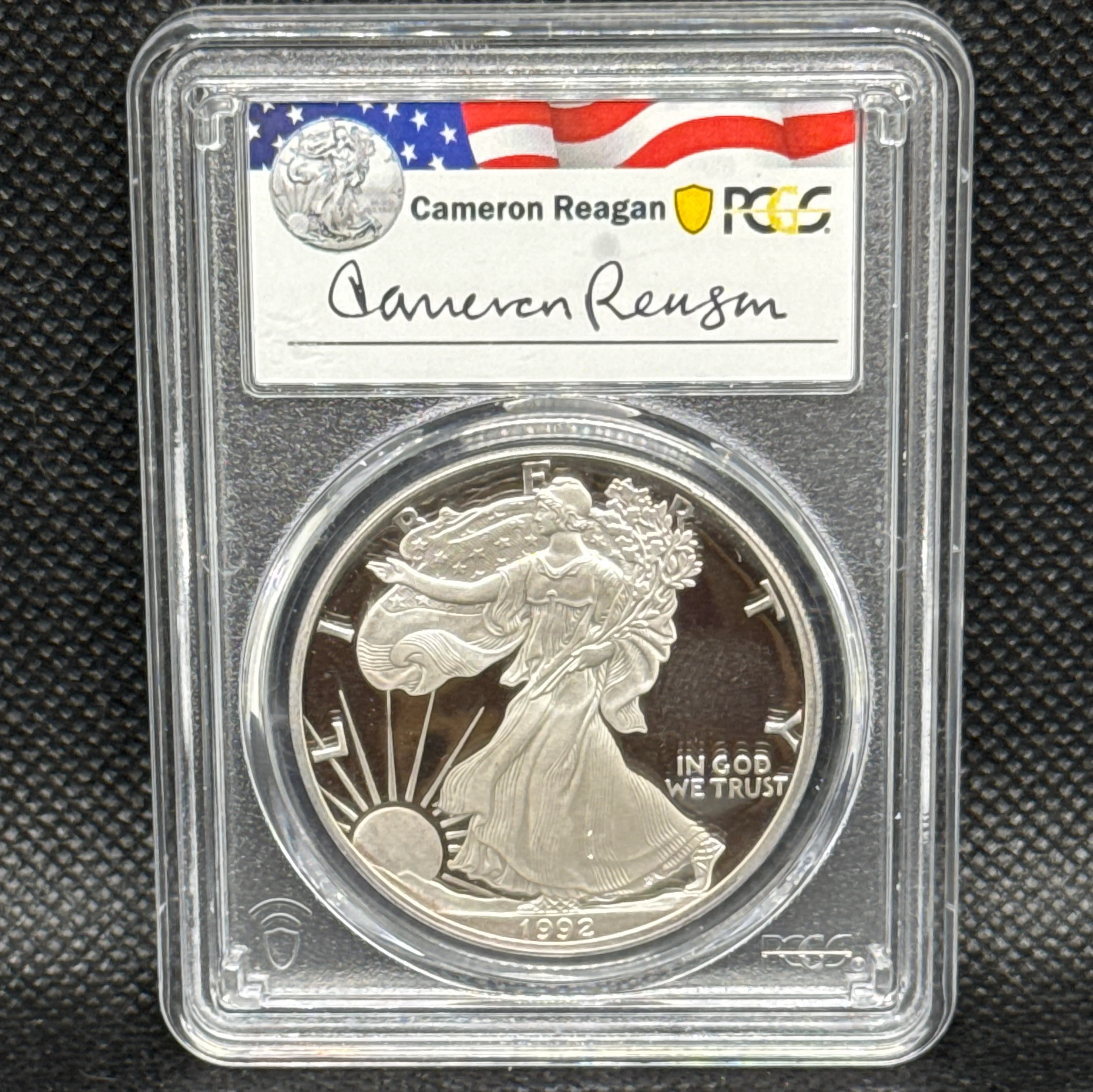 1992-S Silver Eagle Cameron Reagan DCAM - Reagan Legacy Series - Image 1