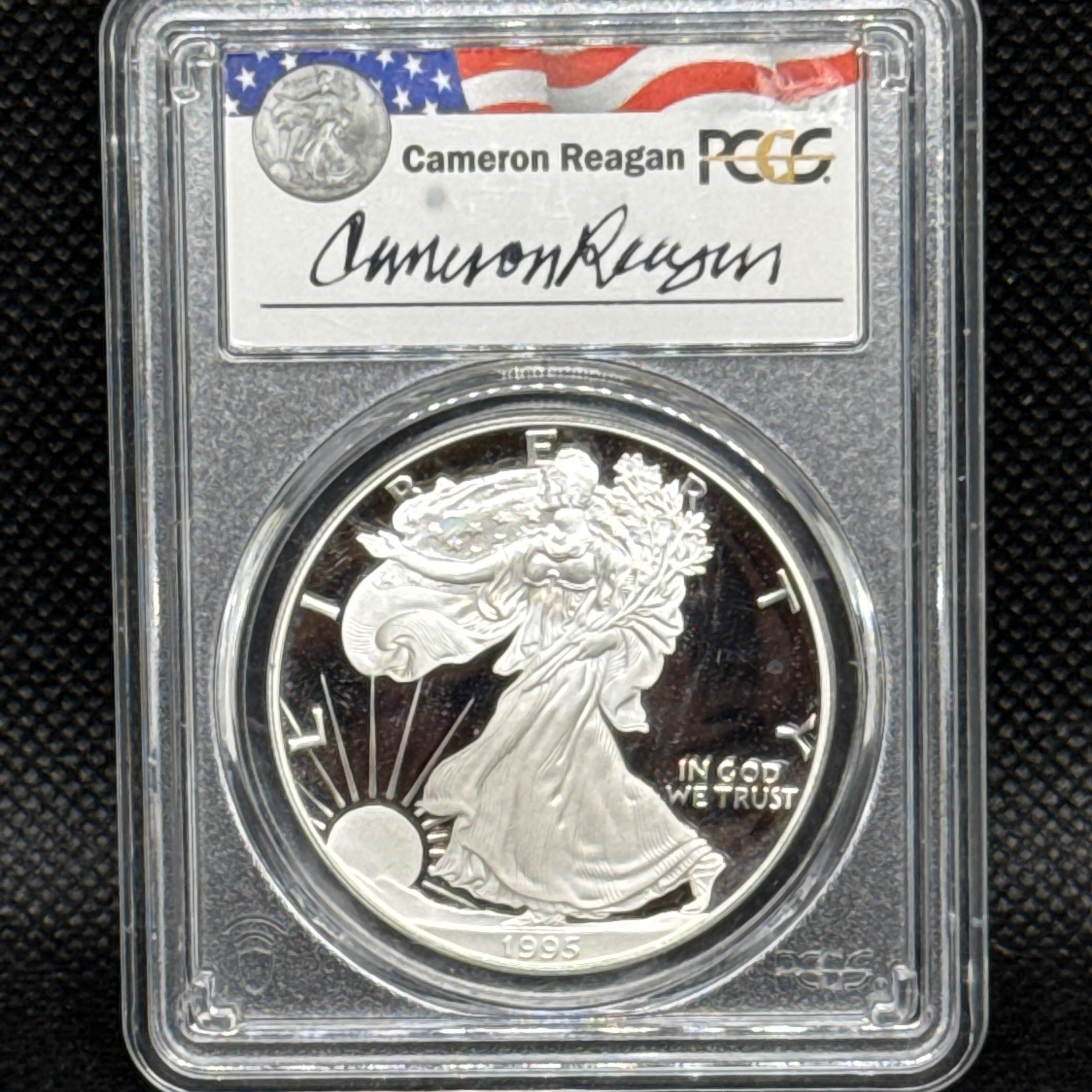 1995-P Silver Eagle Cameron Reagan, DCAM Reagan Legacy Series - Image 1