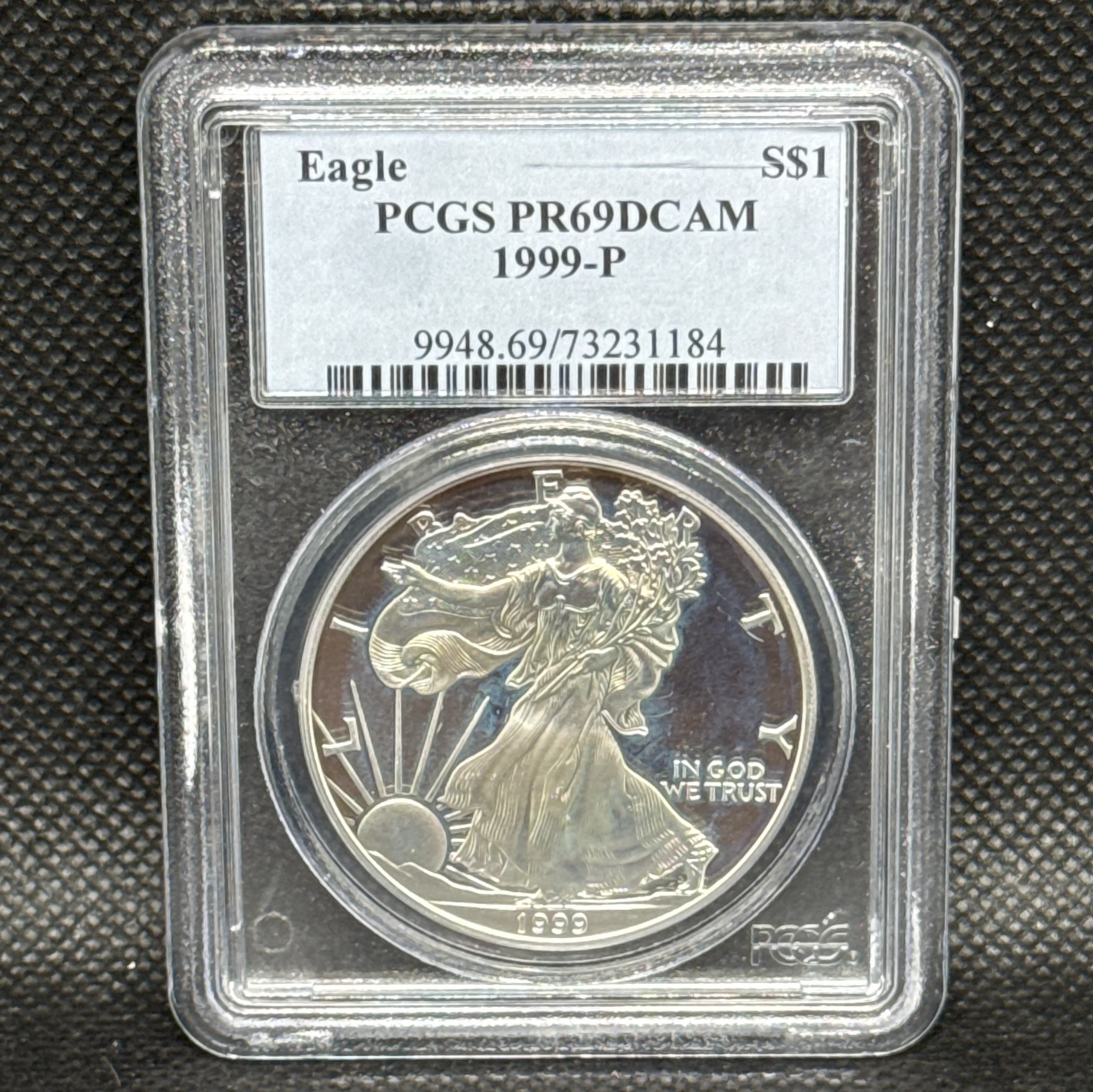 1999-P Silver Eagle DCAM Blue Gradient - Image 1