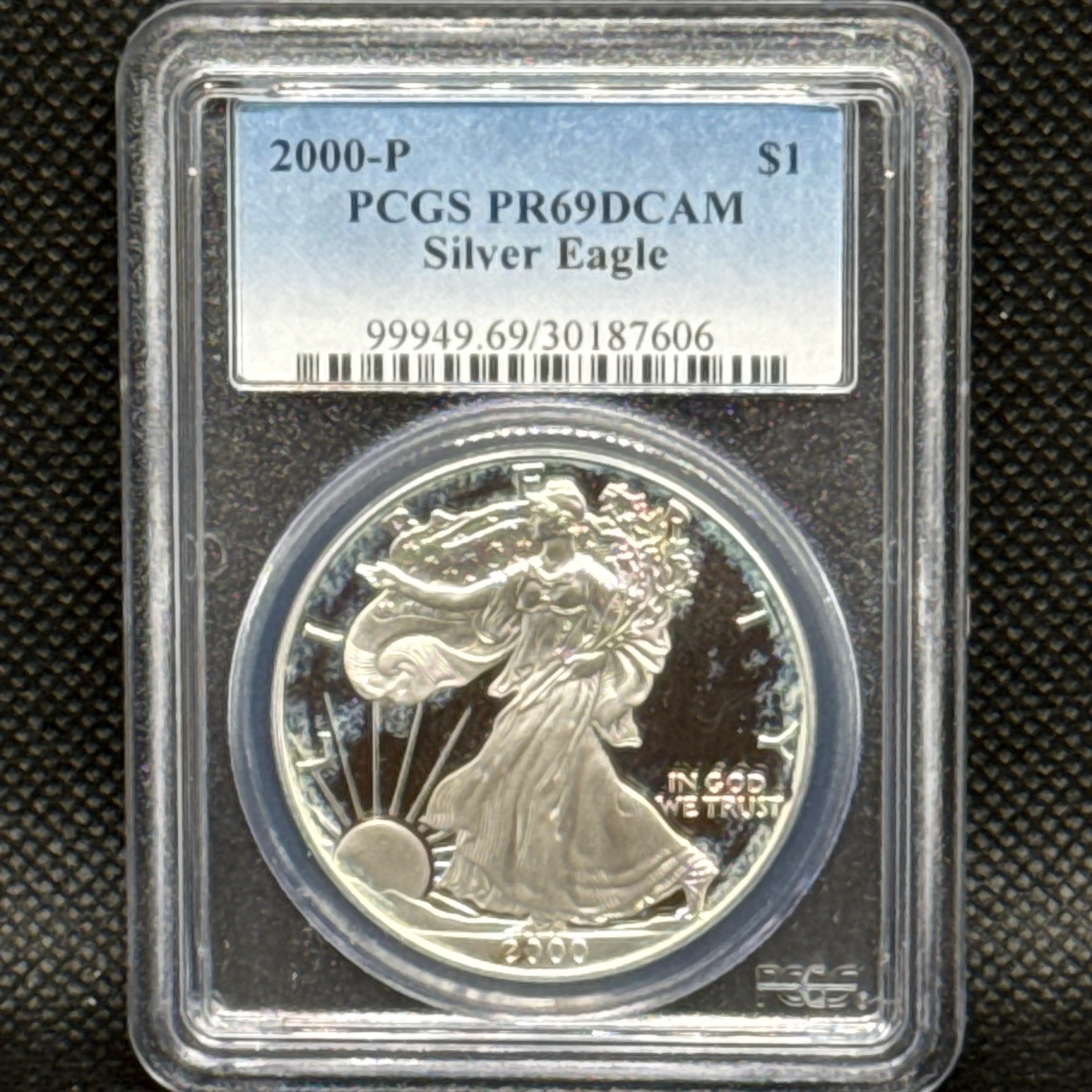 2000-P Silver Eagle DCAM Blue Gradient - Image 1