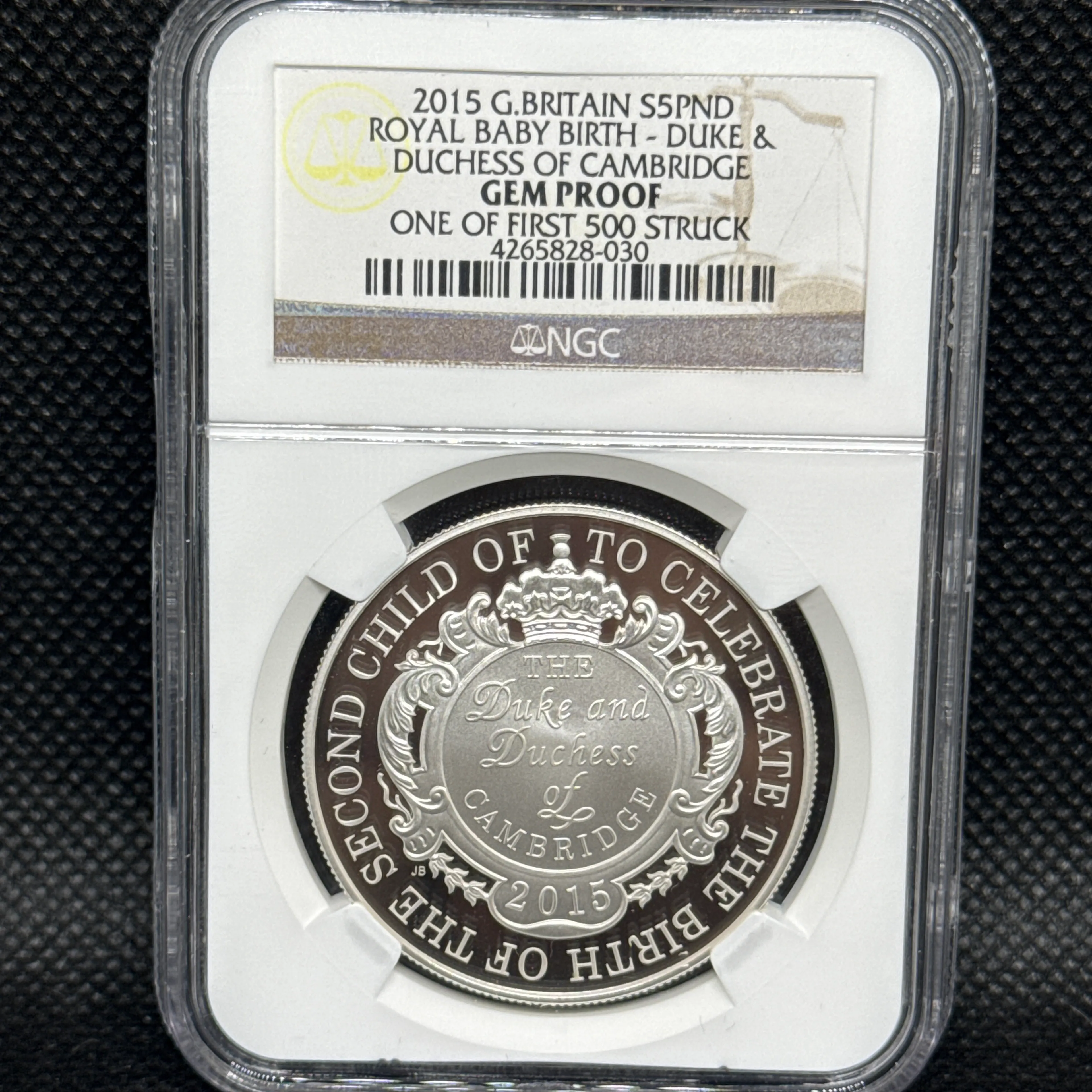 2015 G.Britain S5PND Royal Baby Birth - Duke & Duchess of Cambridge GEM Proof One of First 500 Struck - Image 1
