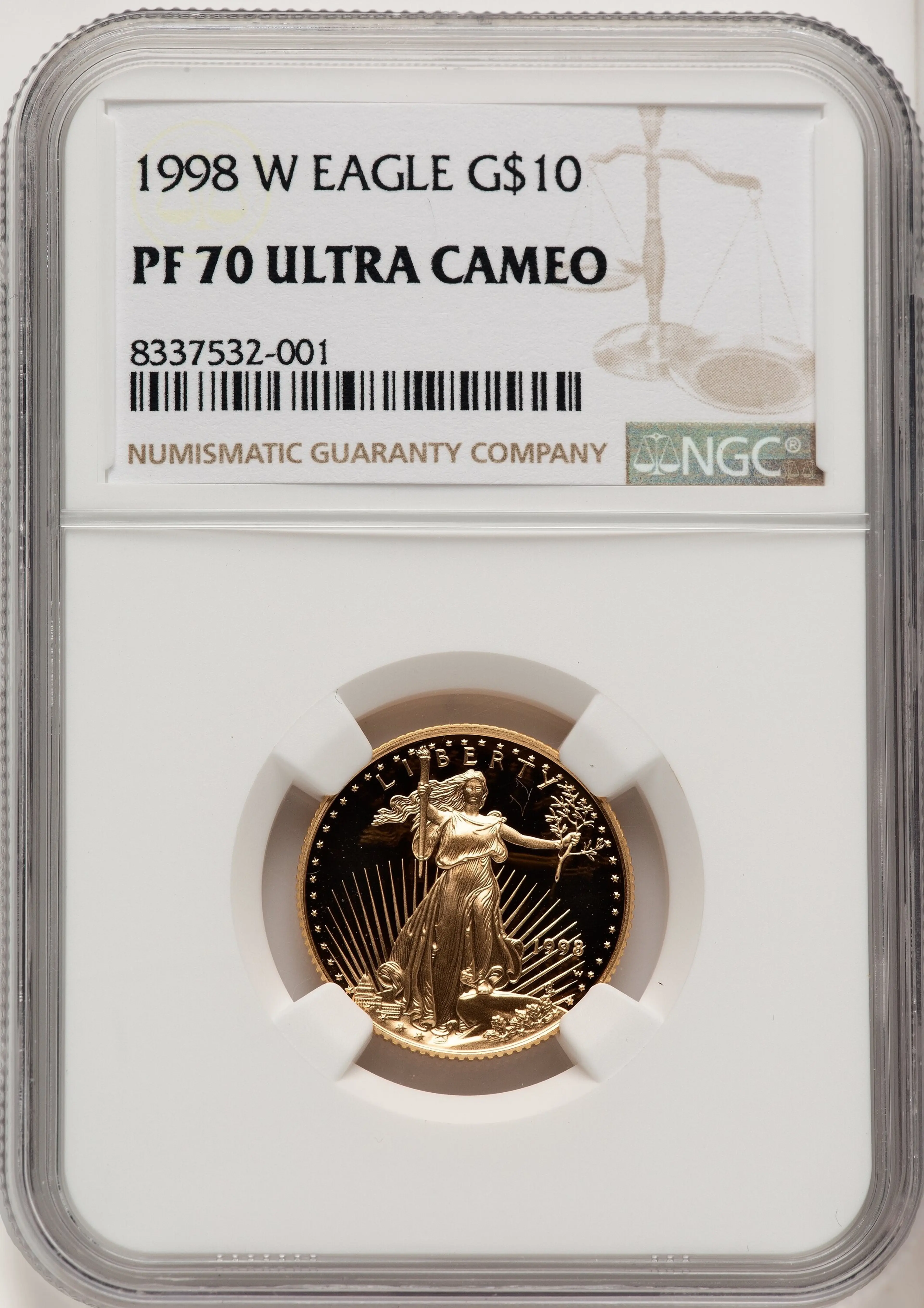 1998-W Proof Gold Eagle 1/4 oz Brown Label