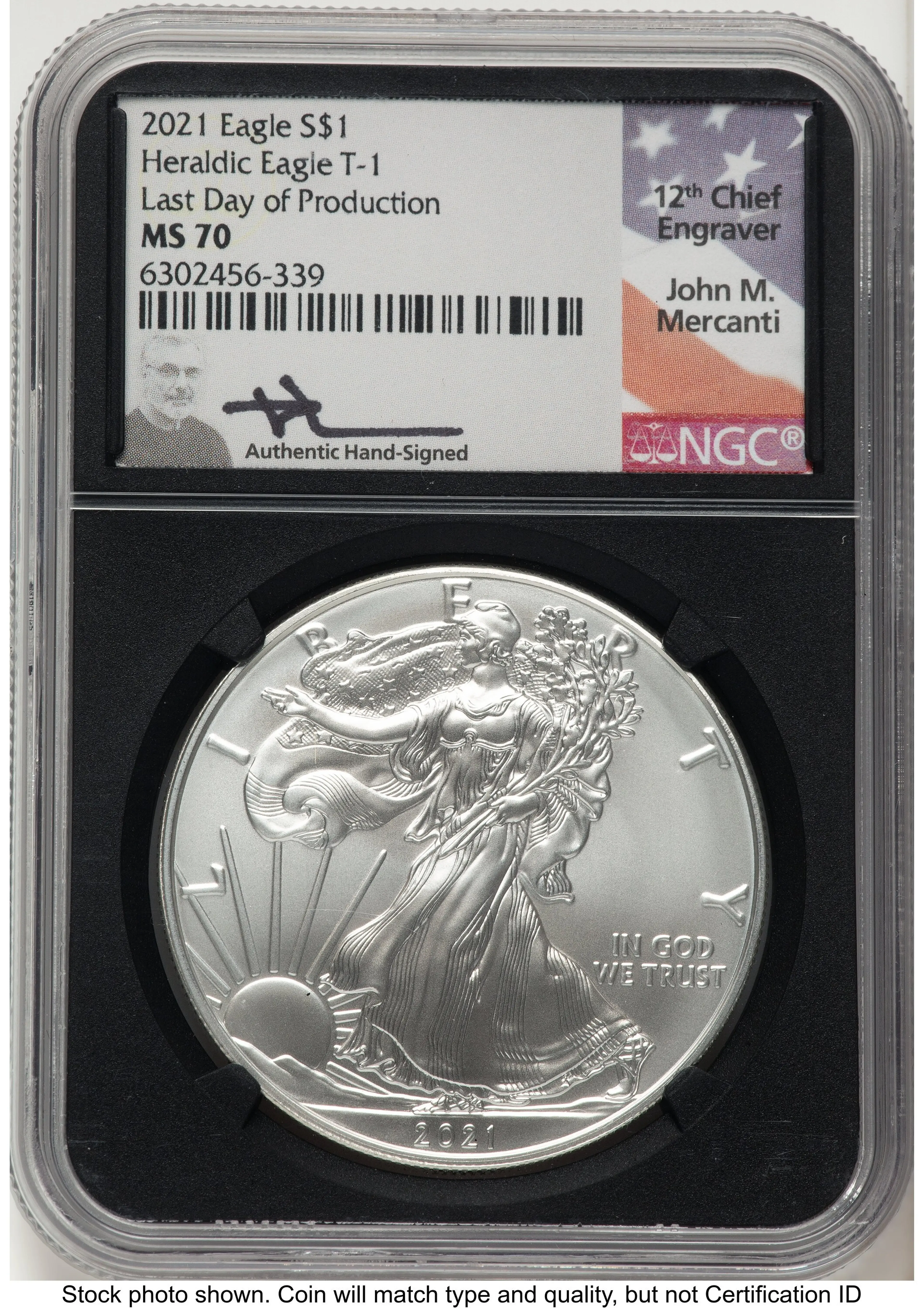 2021 Silver Eagle Type 1 John Mercanti Last Day of Production Blk Core