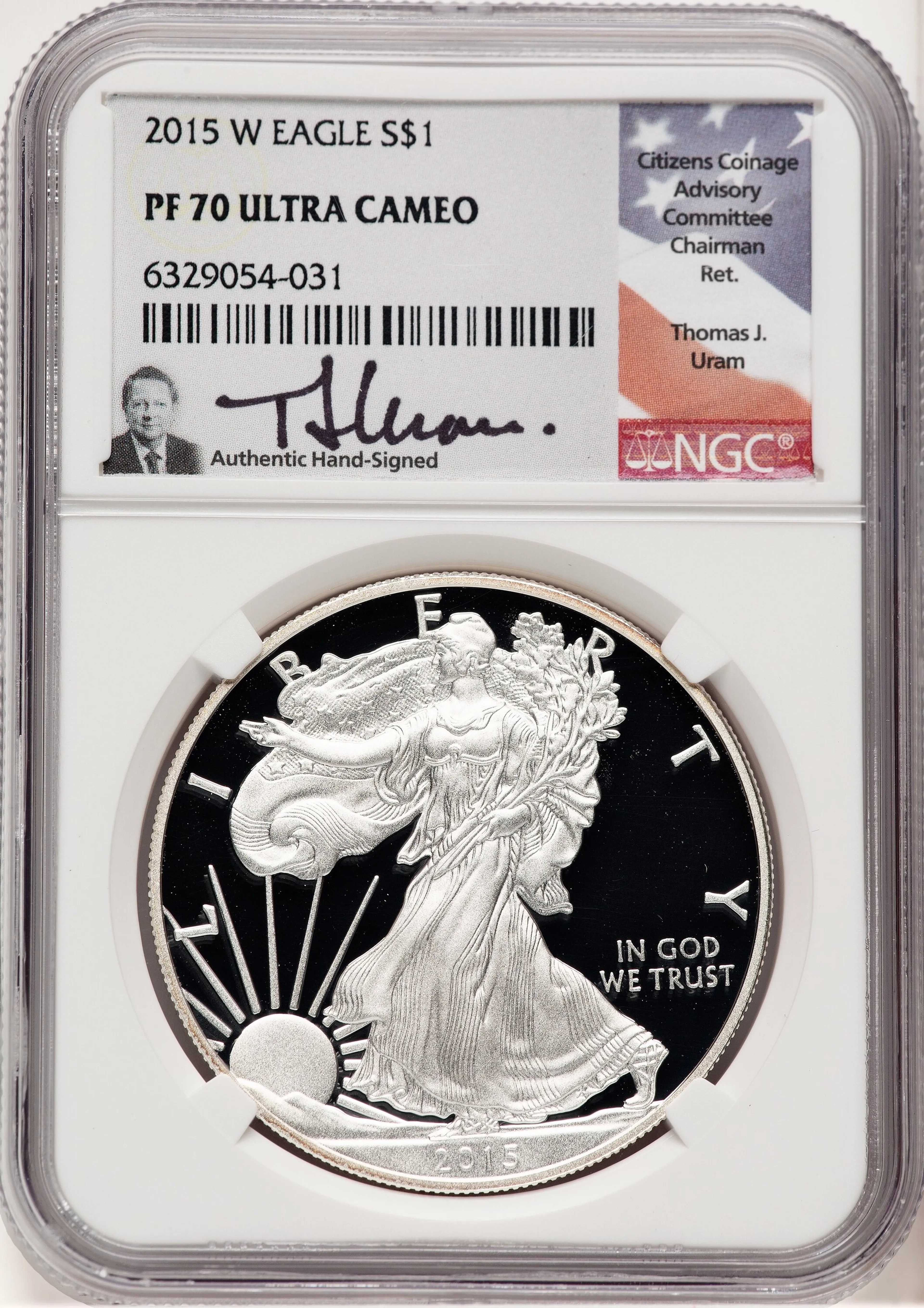 2015-W Proof Silver Eagle 1 oz Thomas Uram - Image 1