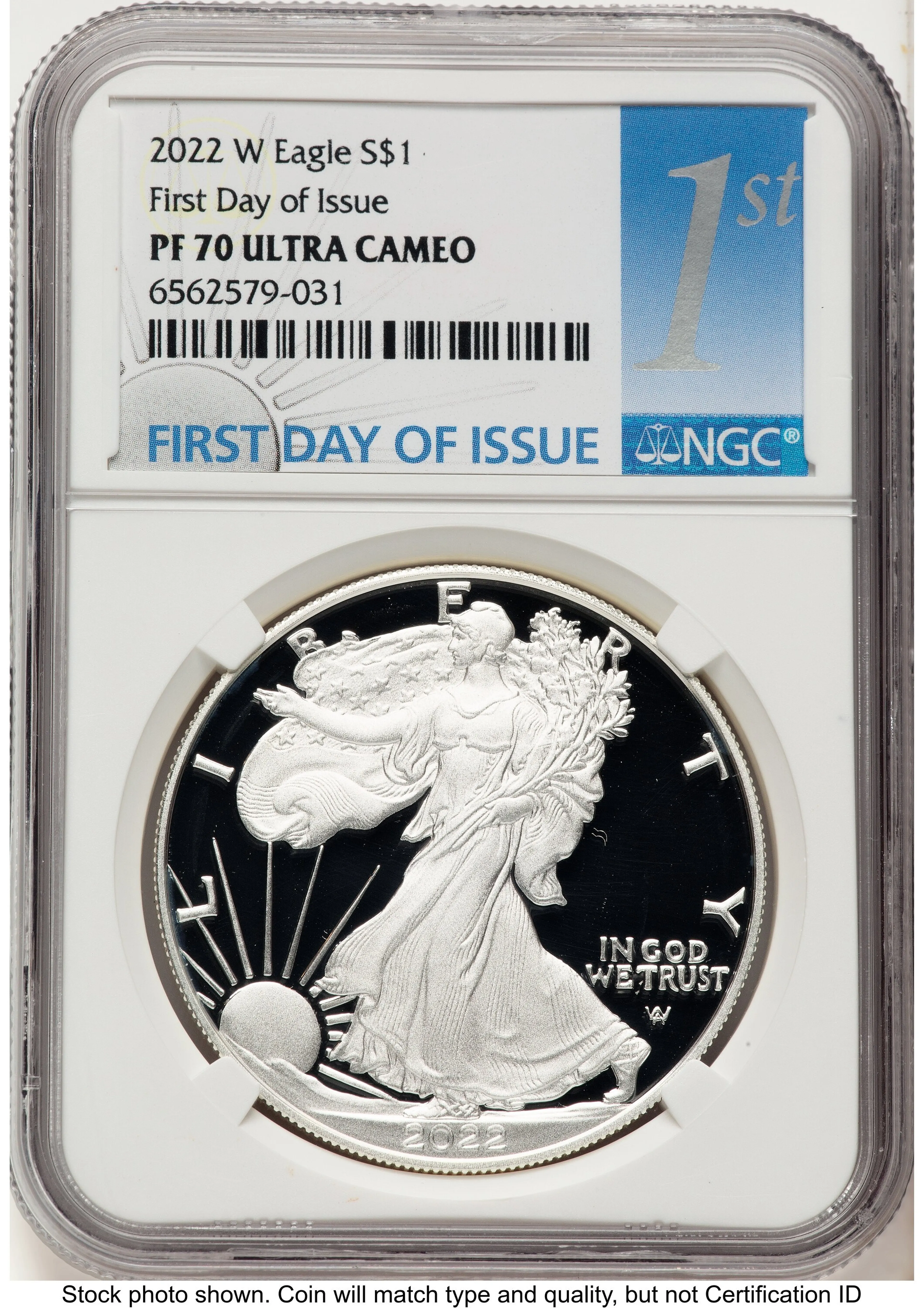 2022-W Proof Silver Eagle 1 oz FDI 1ST - Image 1