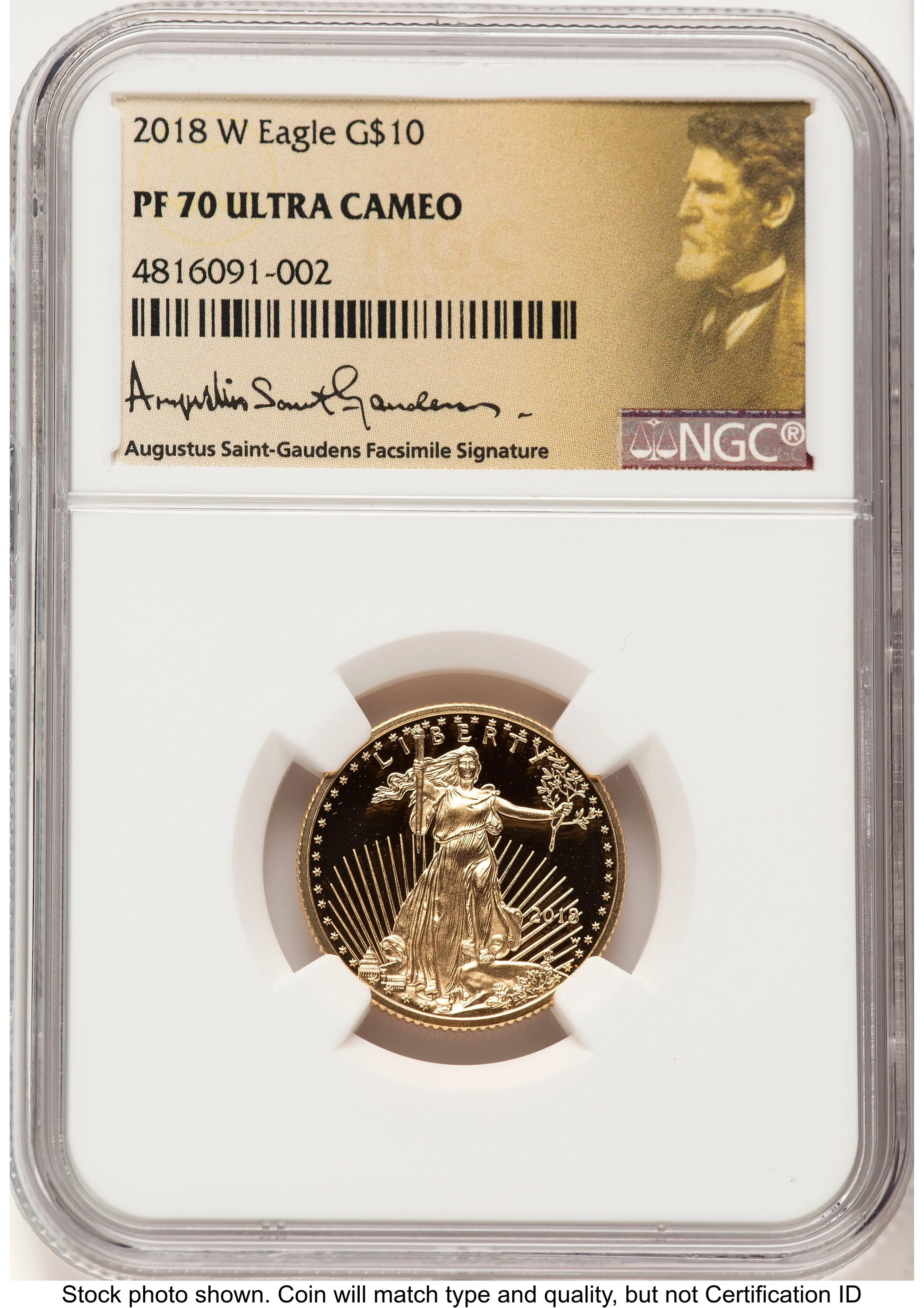 2018-W Proof Gold Eagle 1/4 oz Saint Gaudens Label