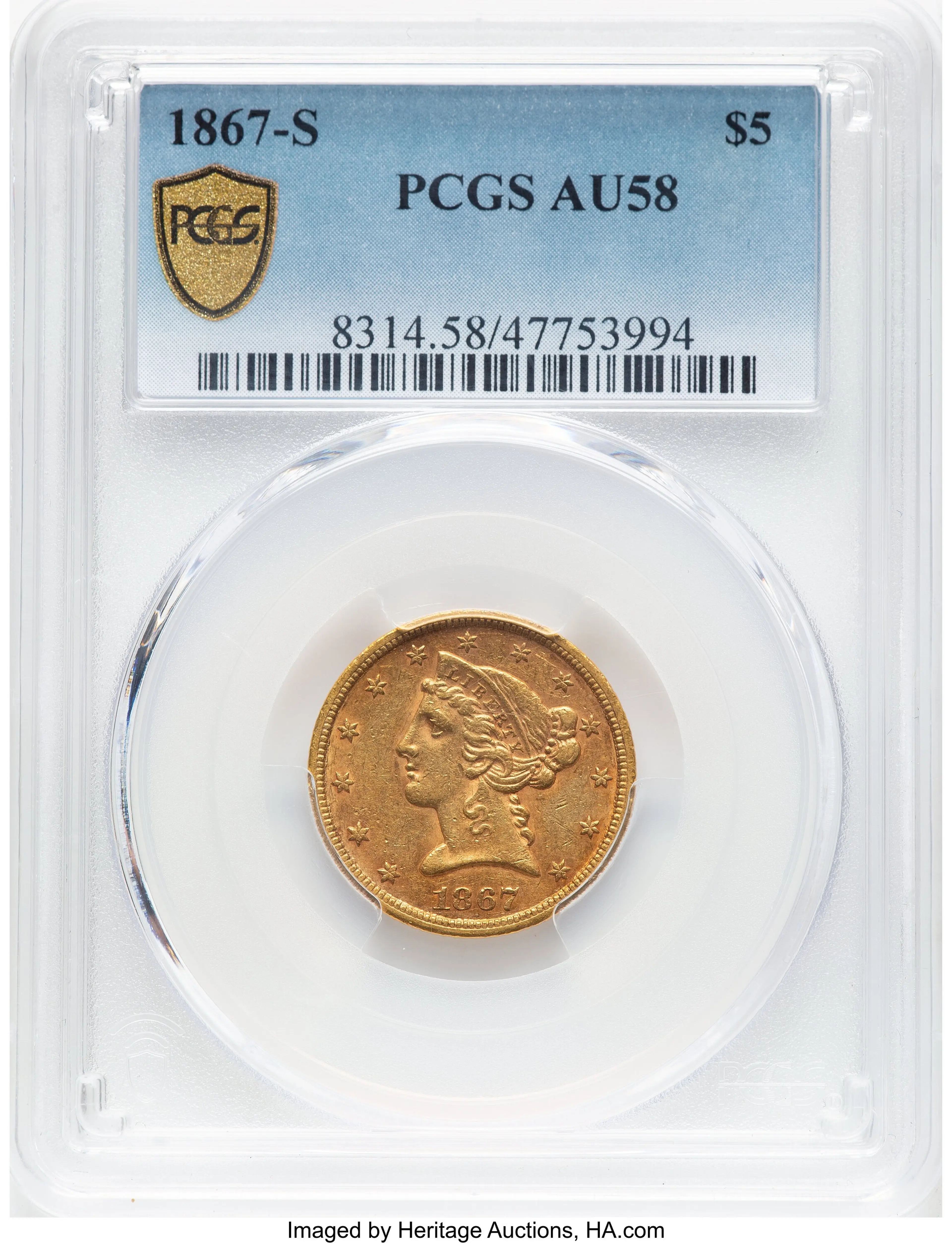 1867-S $5