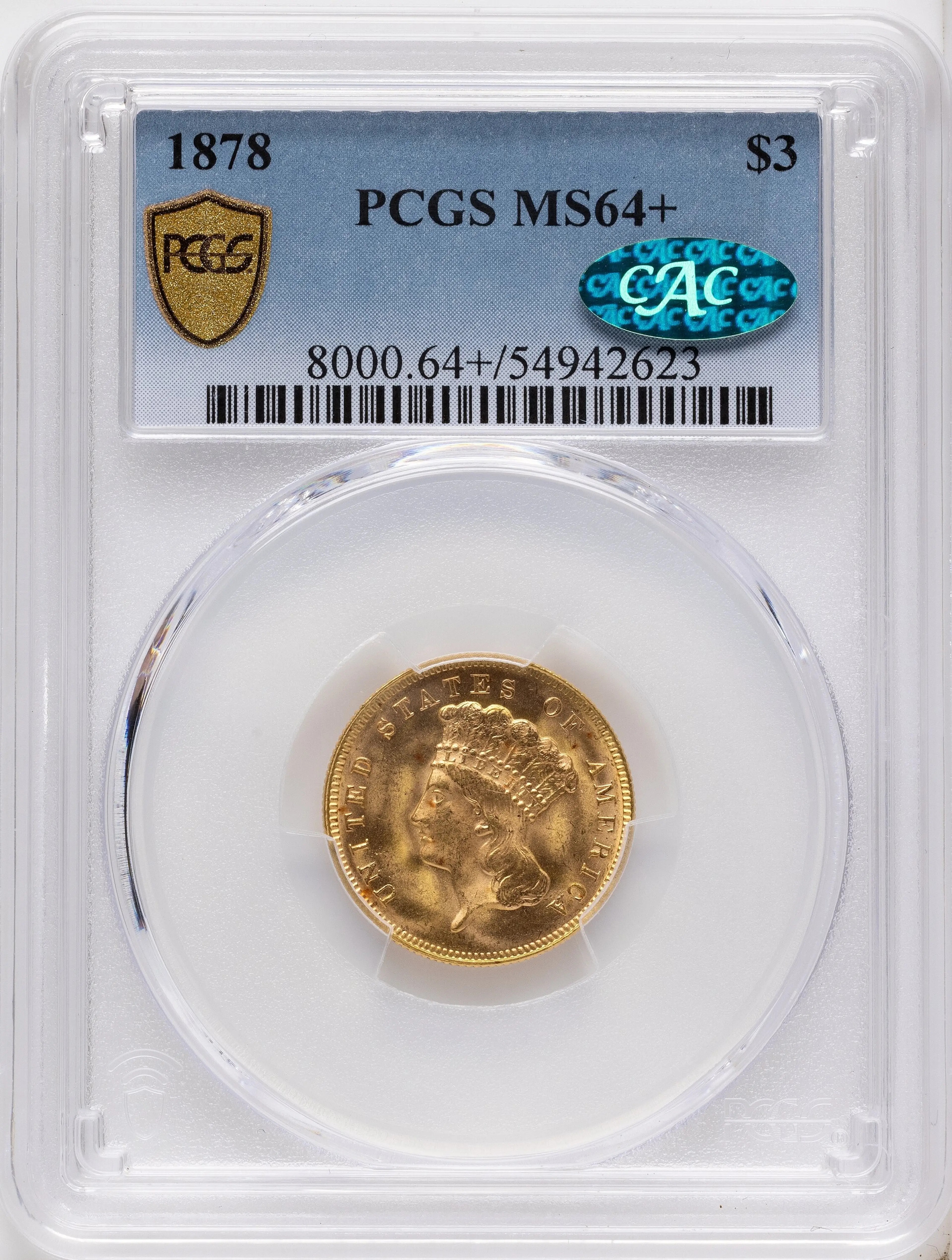 1878 $3PCGS Plus