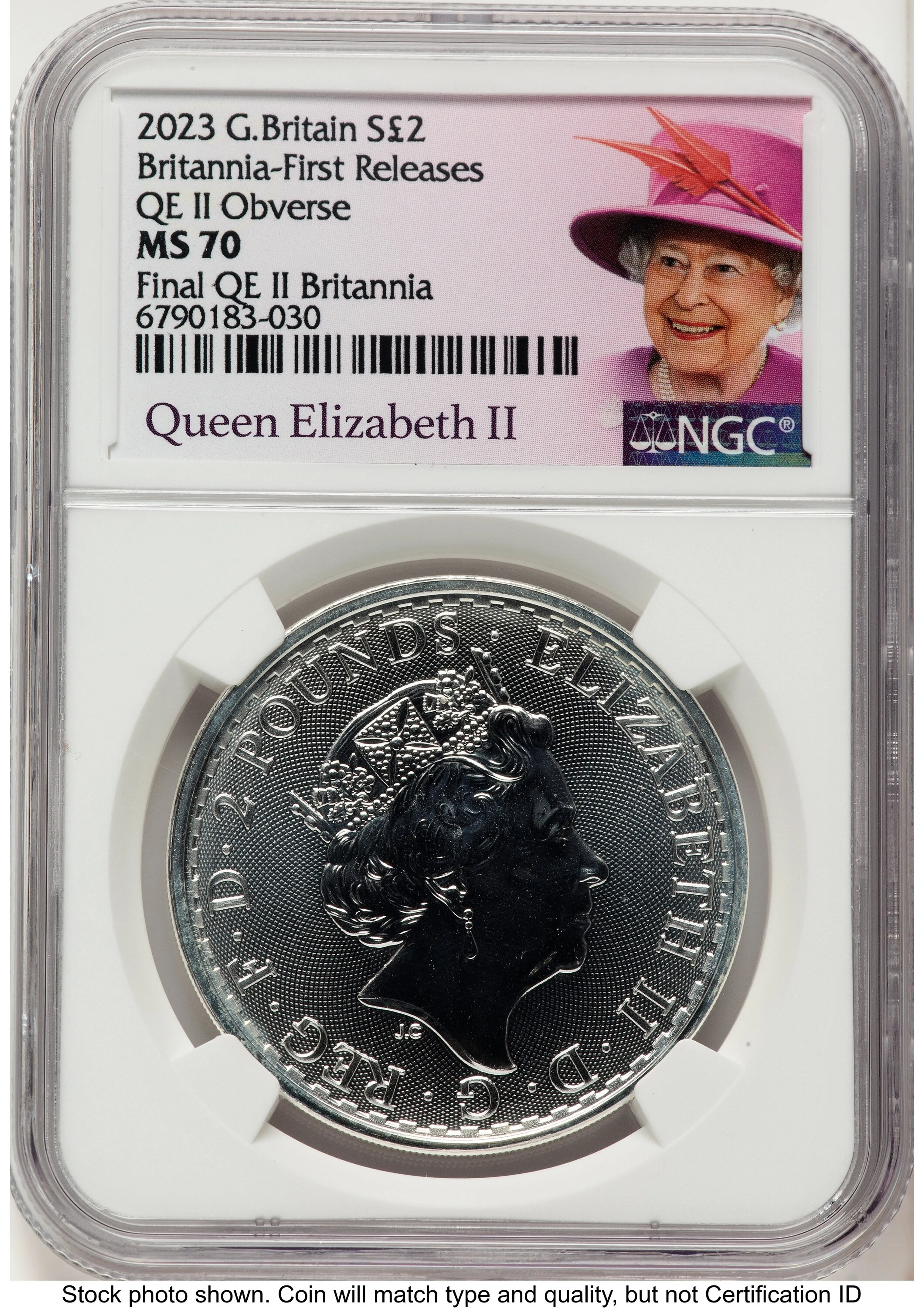 2023 Silver Britannia Queen 1 oz FR Queen Elizabeth II - Image 1