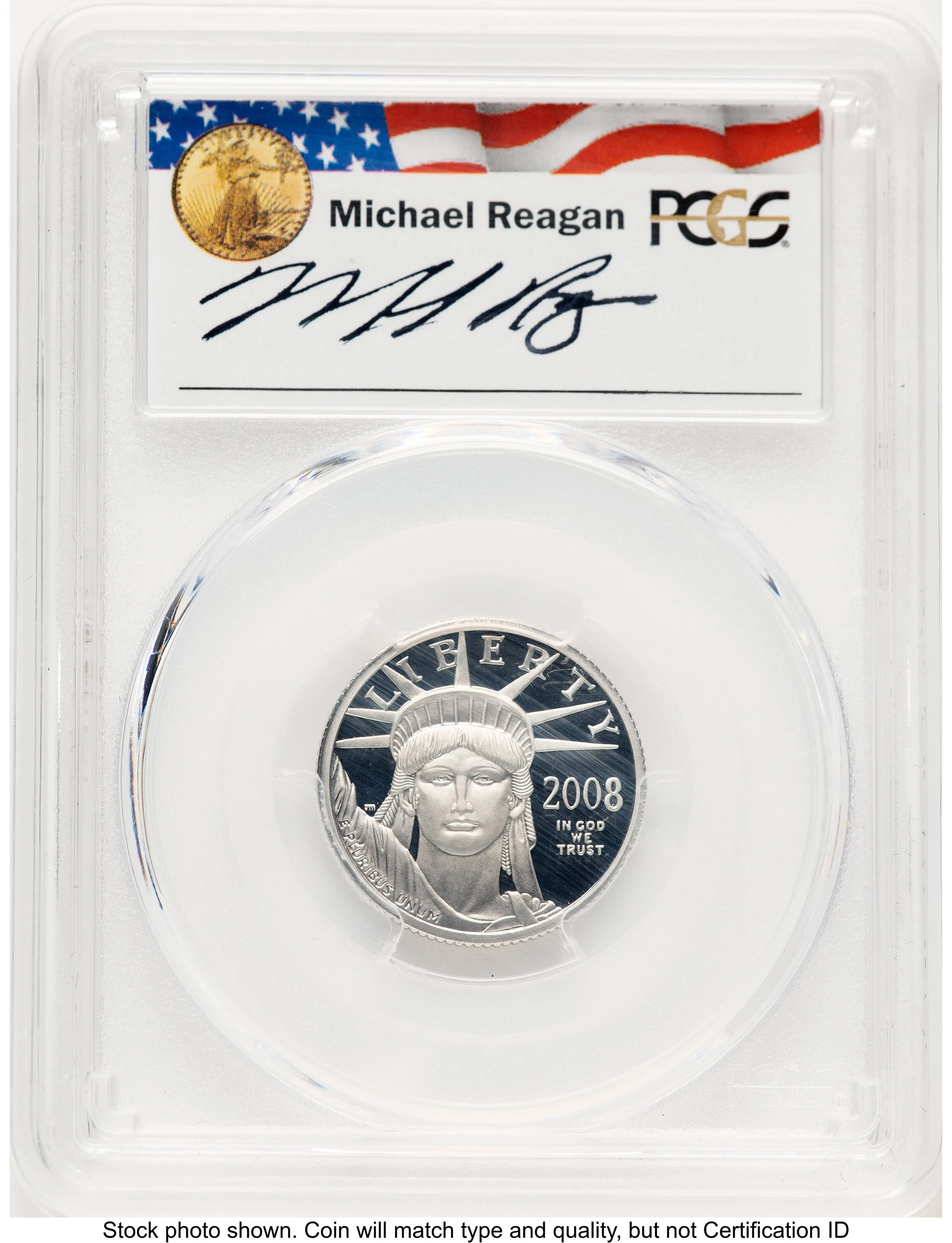 2008-W Proof Platinum Eagle 1/4 oz Reagan Legacy Series Michael Reagan