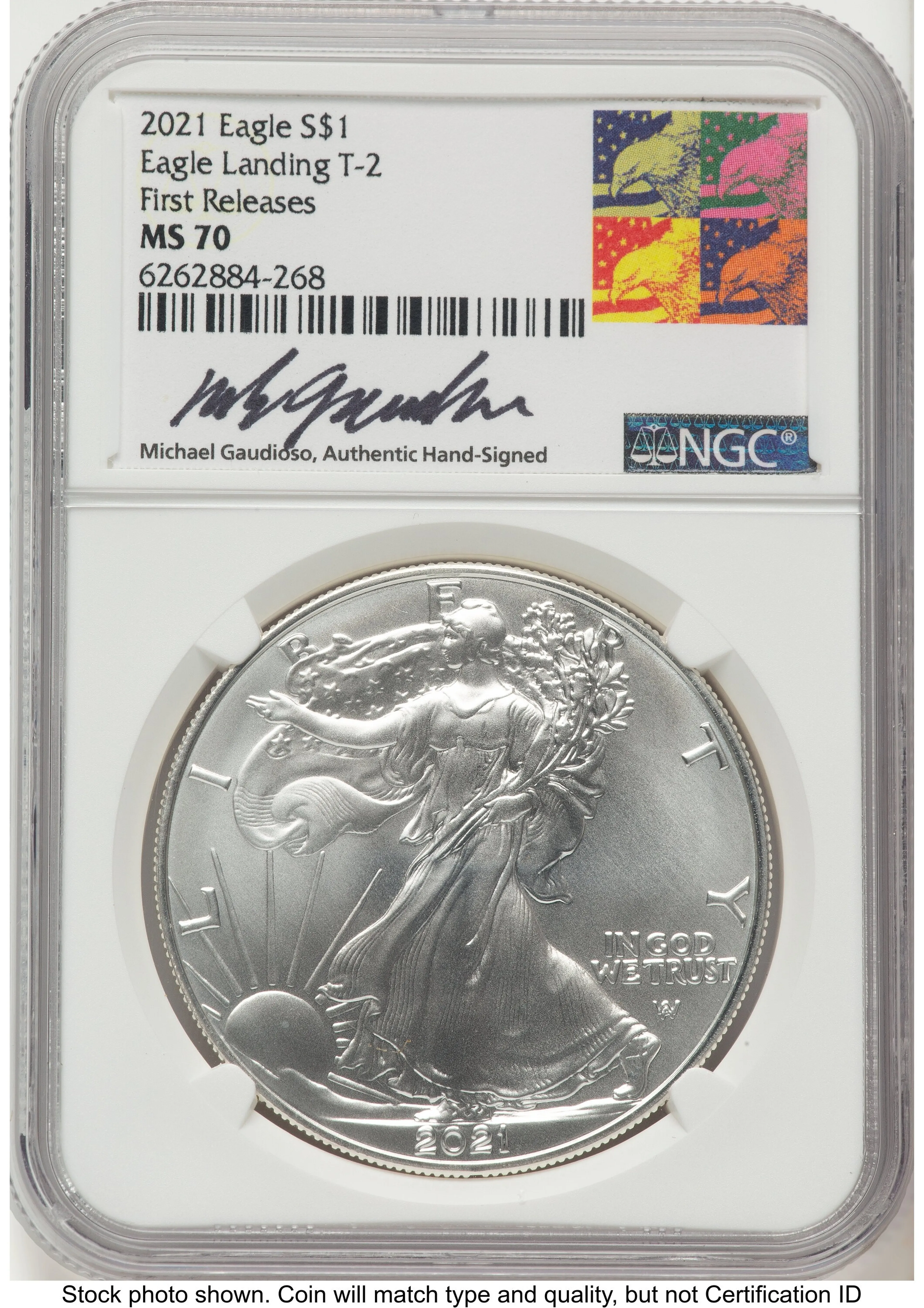 2021 Silver Eagle Type 2 FR Michael Gaudioso Eagle Art - Image 1