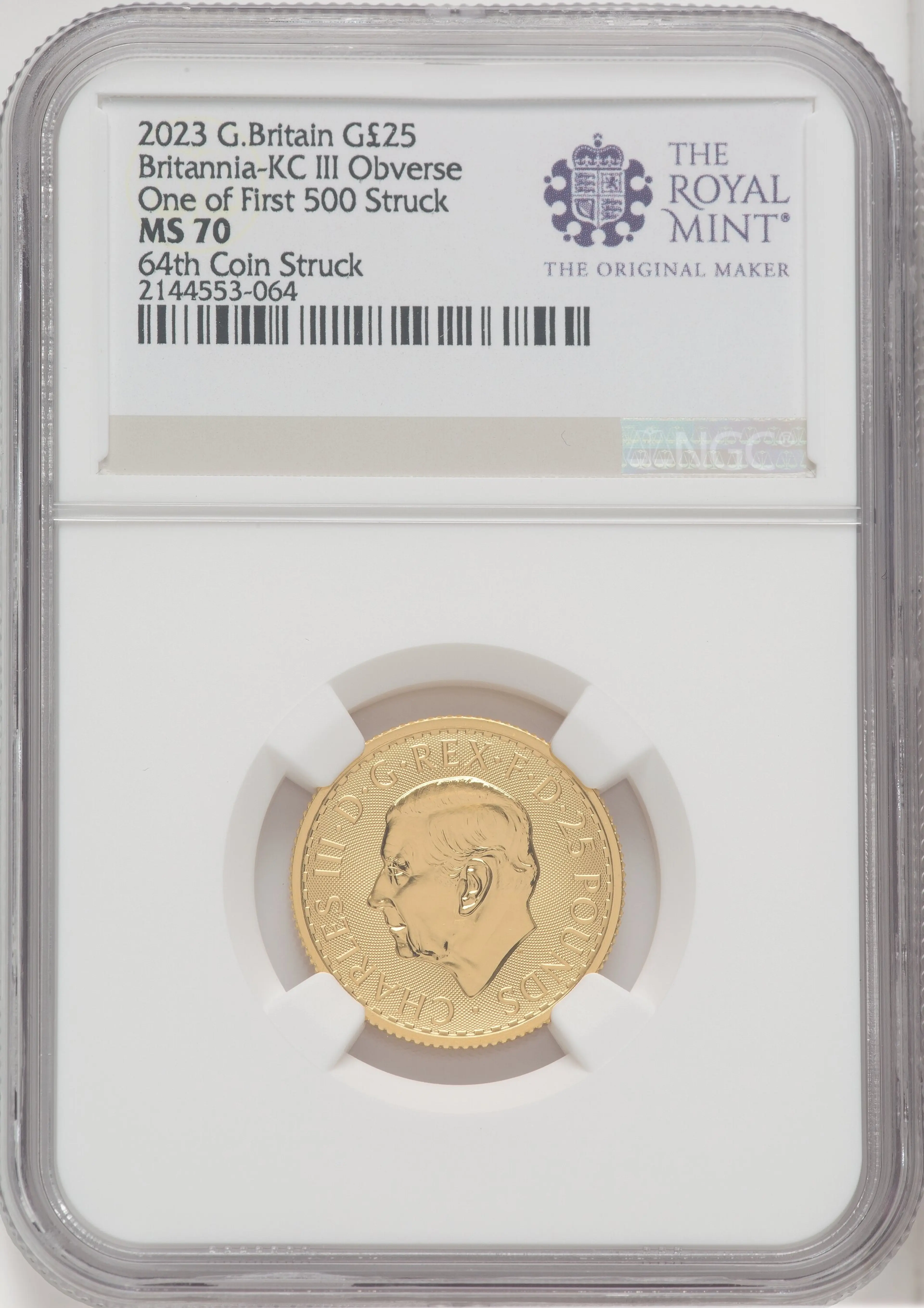 2023 G.B. G25 BRITANNIA-KC III OBVERSE 64TH COIN STRUCK