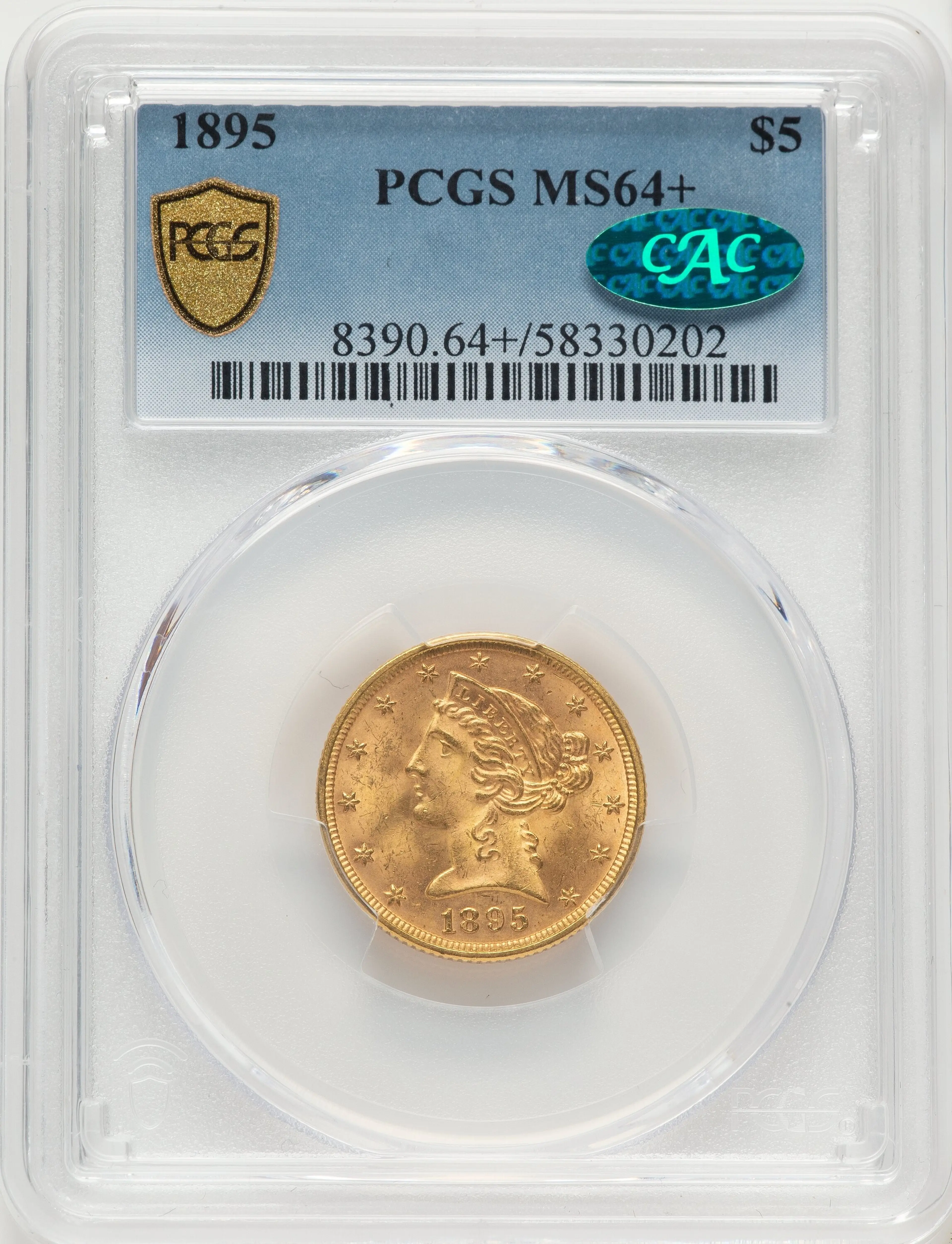 1895 $5PCGS Plus
