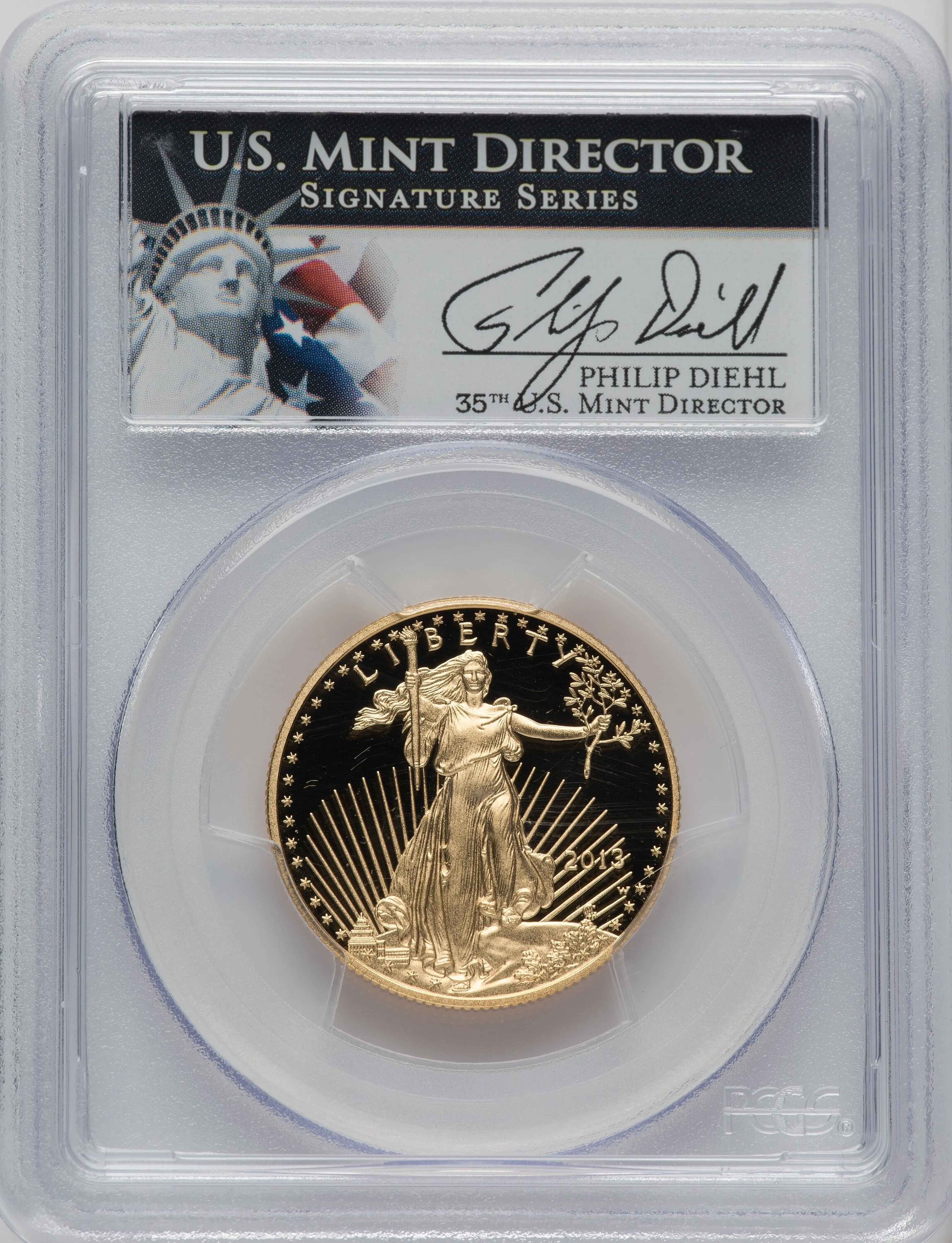 2013-W Proof Gold Eagle 1/2 oz Philip Diehl - Image 1