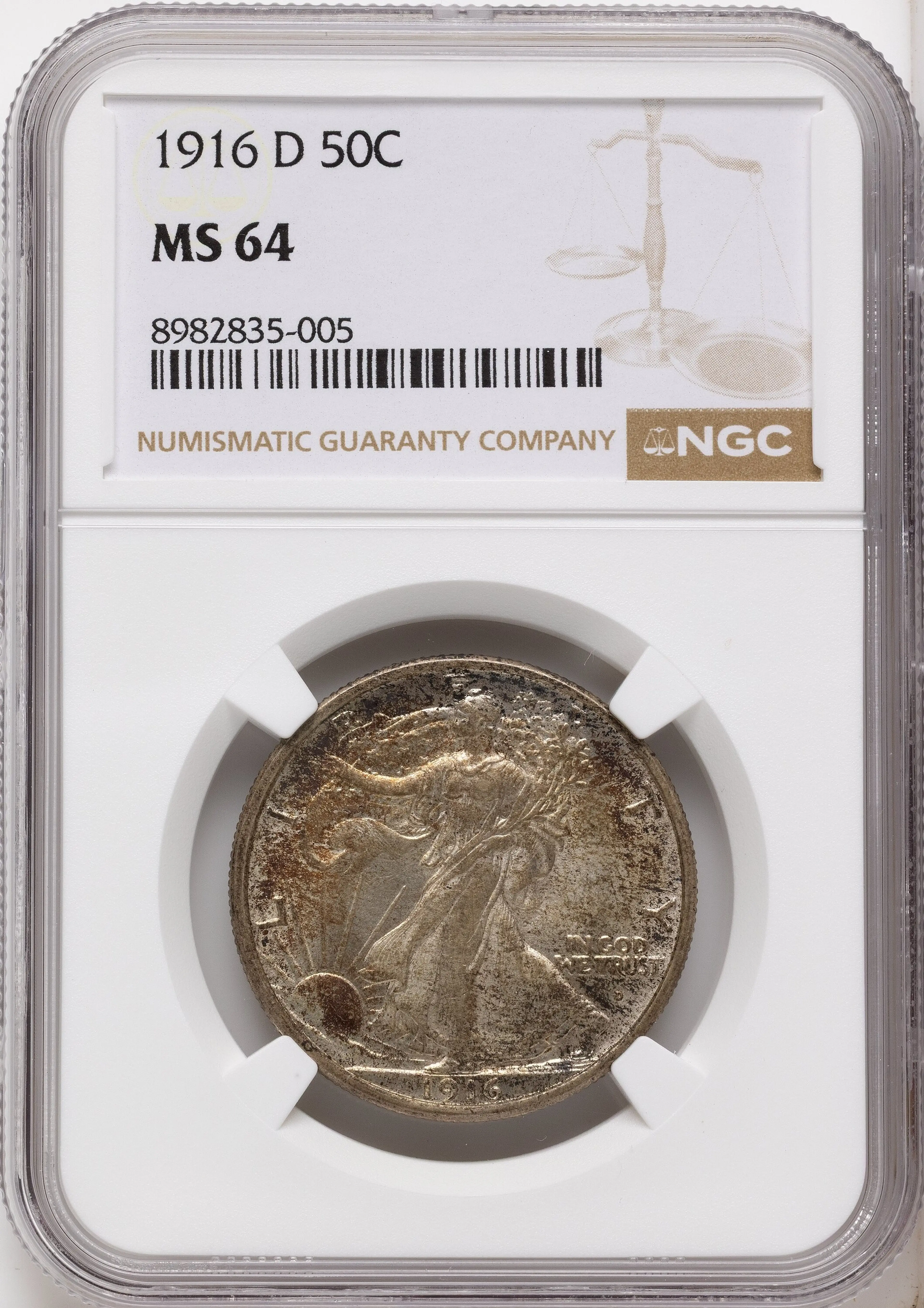 1916-D 50C, MS