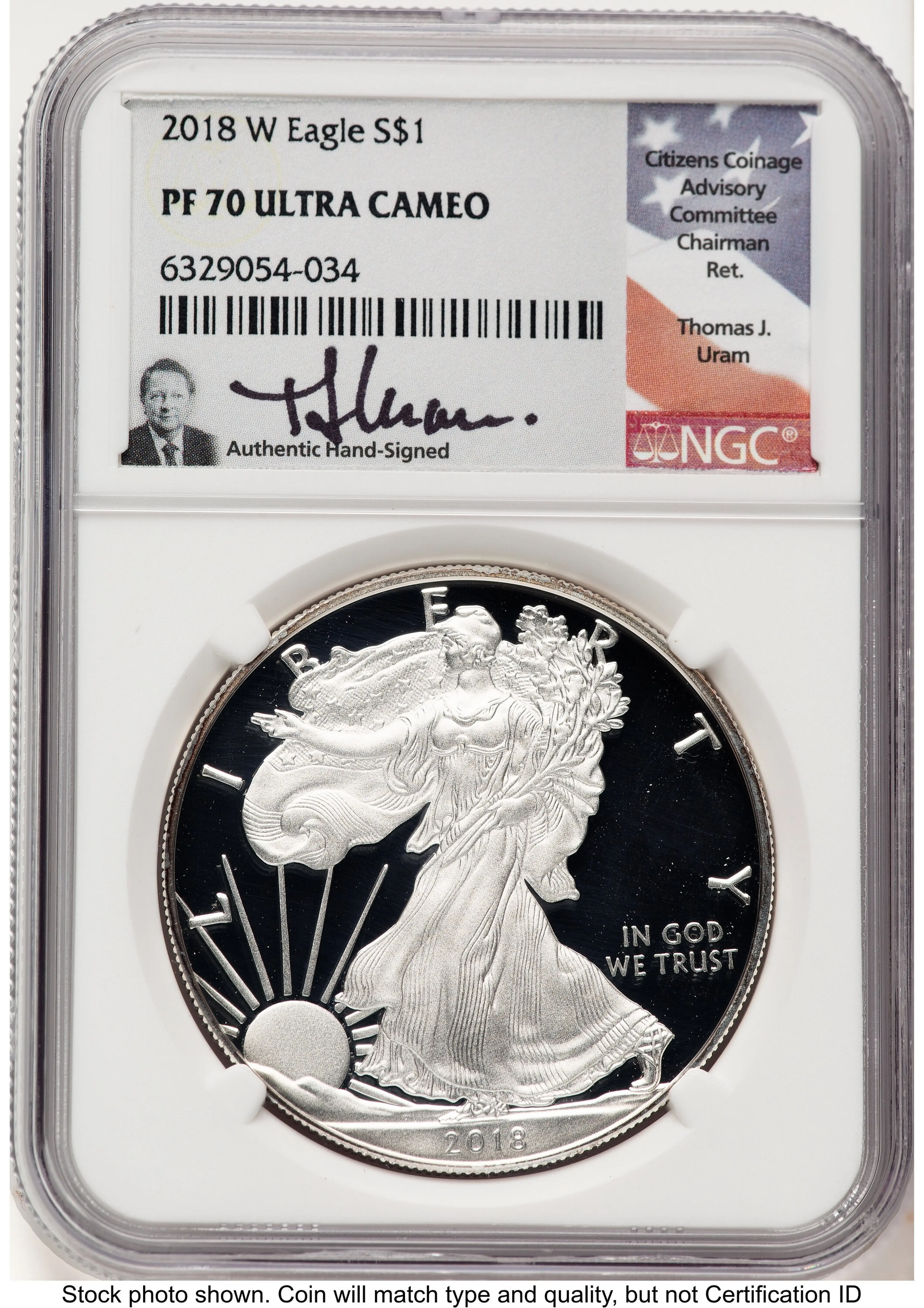 2018-W Proof Silver Eagle 1 oz Thomas Uram