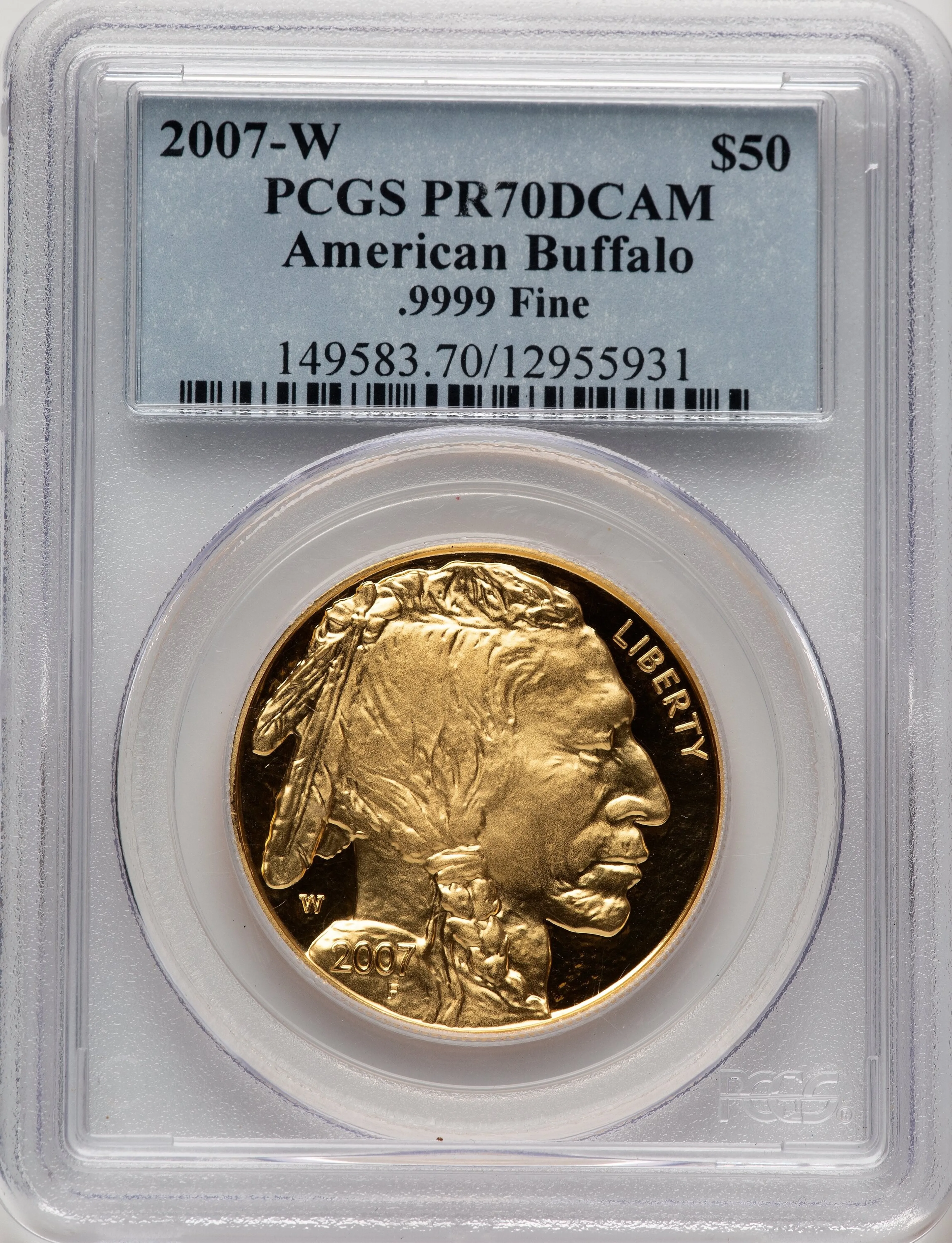 2007-W Proof Gold Buffalo 1 oz Blue Label - Image 1