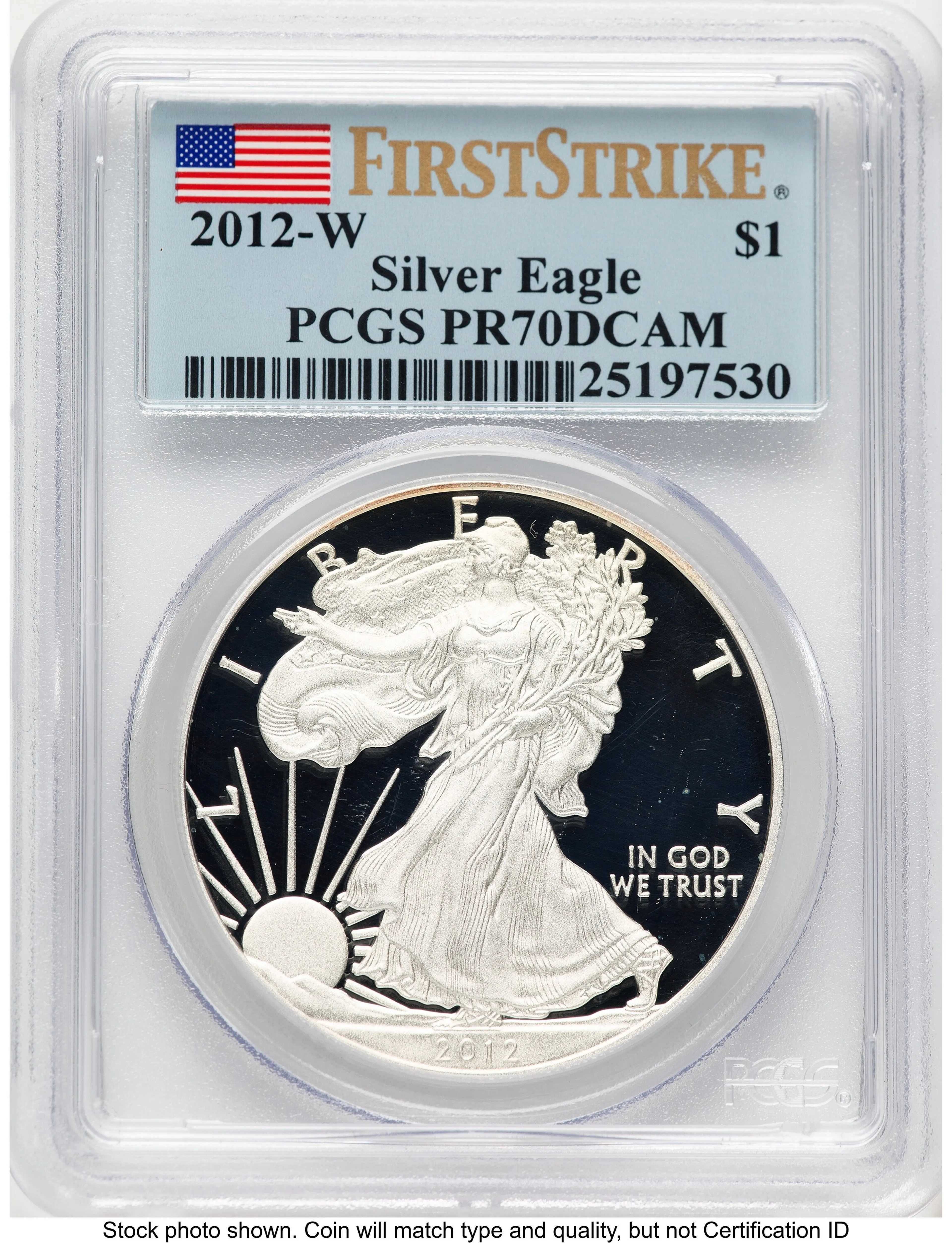 2012-W Proof Silver Eagle 1 oz FS Flag - Image 1