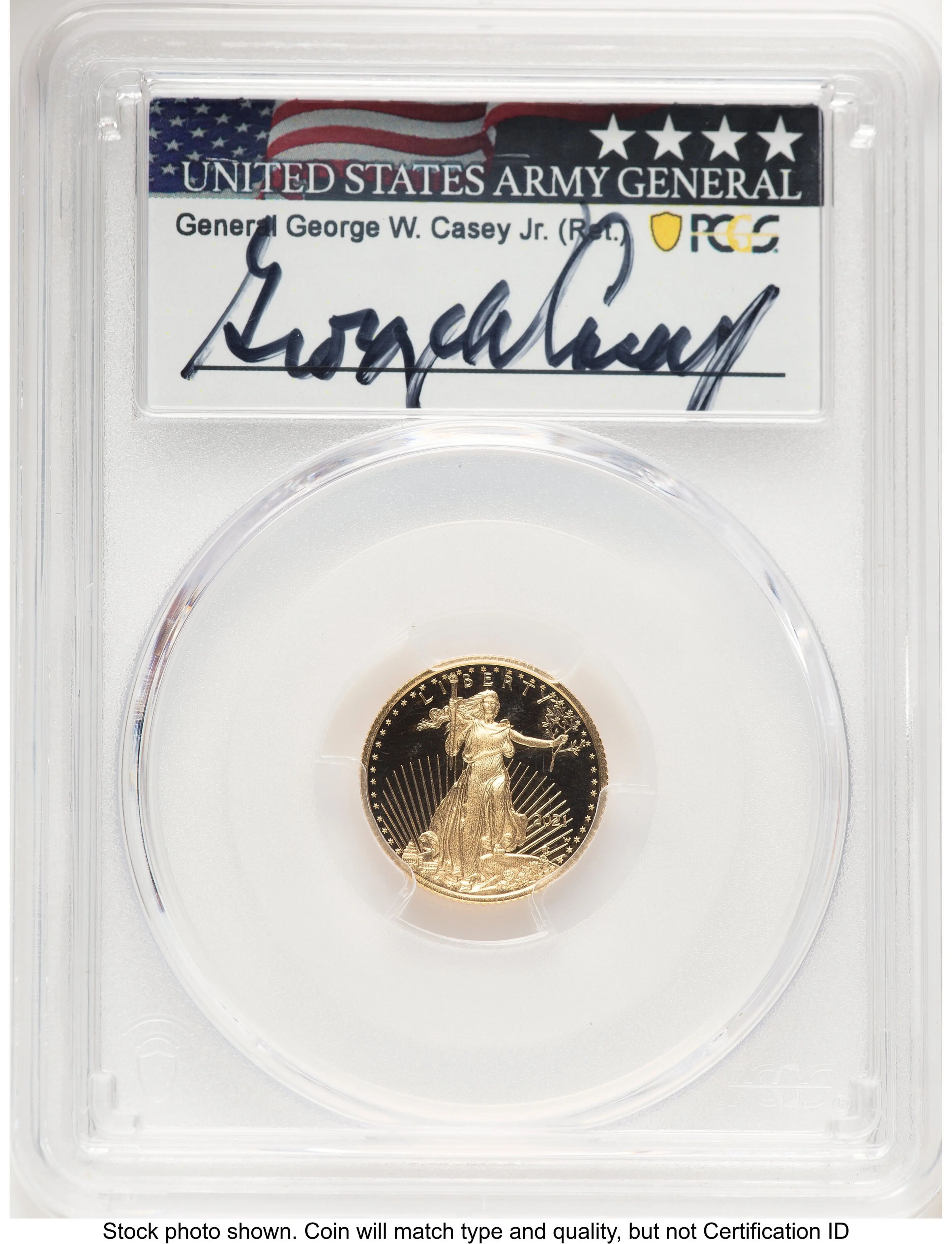 2021-W Type 1 Proof Gold Eagle 1/10 oz FS George Casey