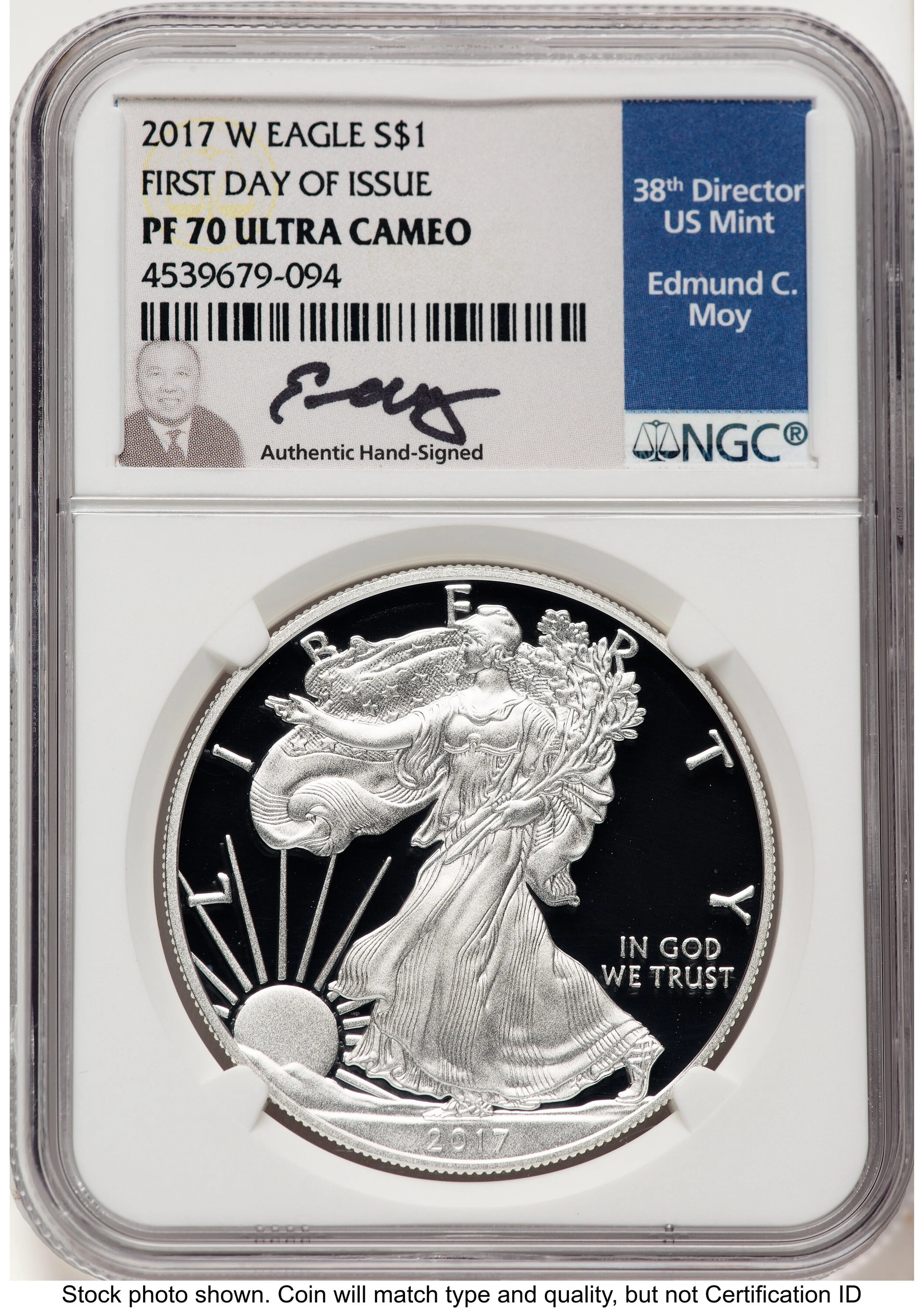 2017-W Proof Silver Eagle 1 oz FDI Ed Moy - Image 1