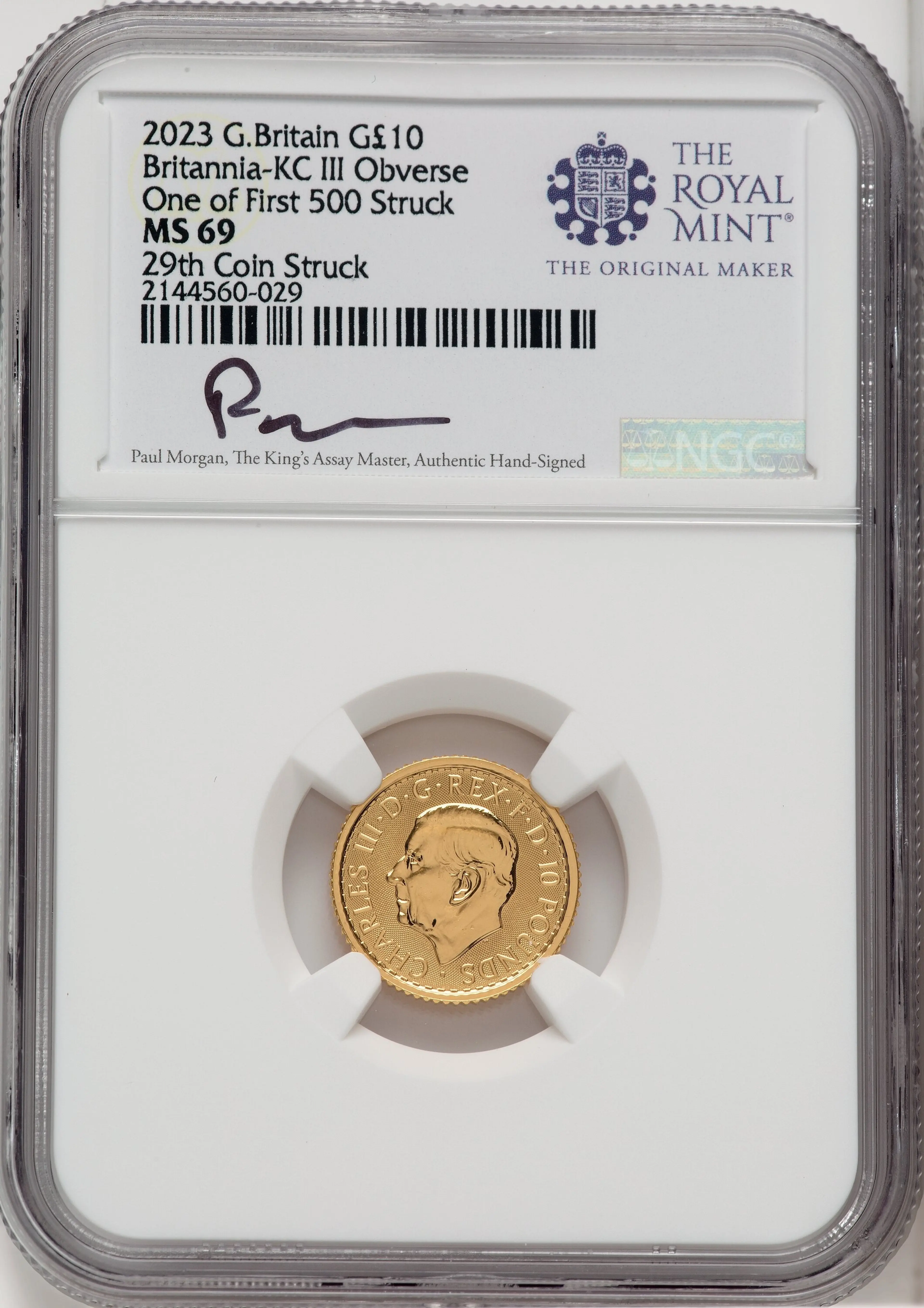 2023 G.B. G10 BRITANNIA-KC III OBVERSE 29TH COIN STRUCK