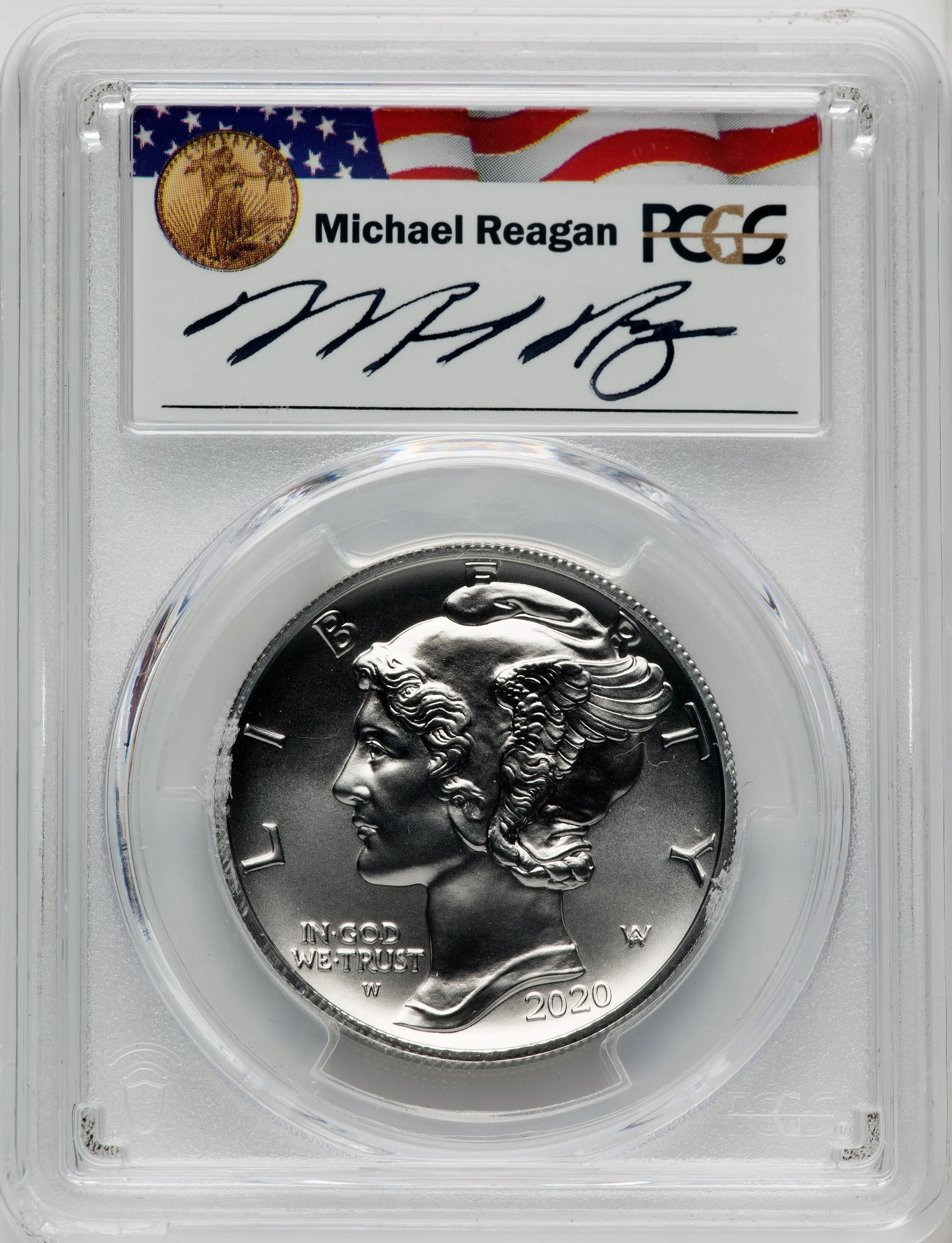 2020-W Palladium Eagle 1 oz Burnished FDI Reagan Legacy Series Michael Reagan - Image 1