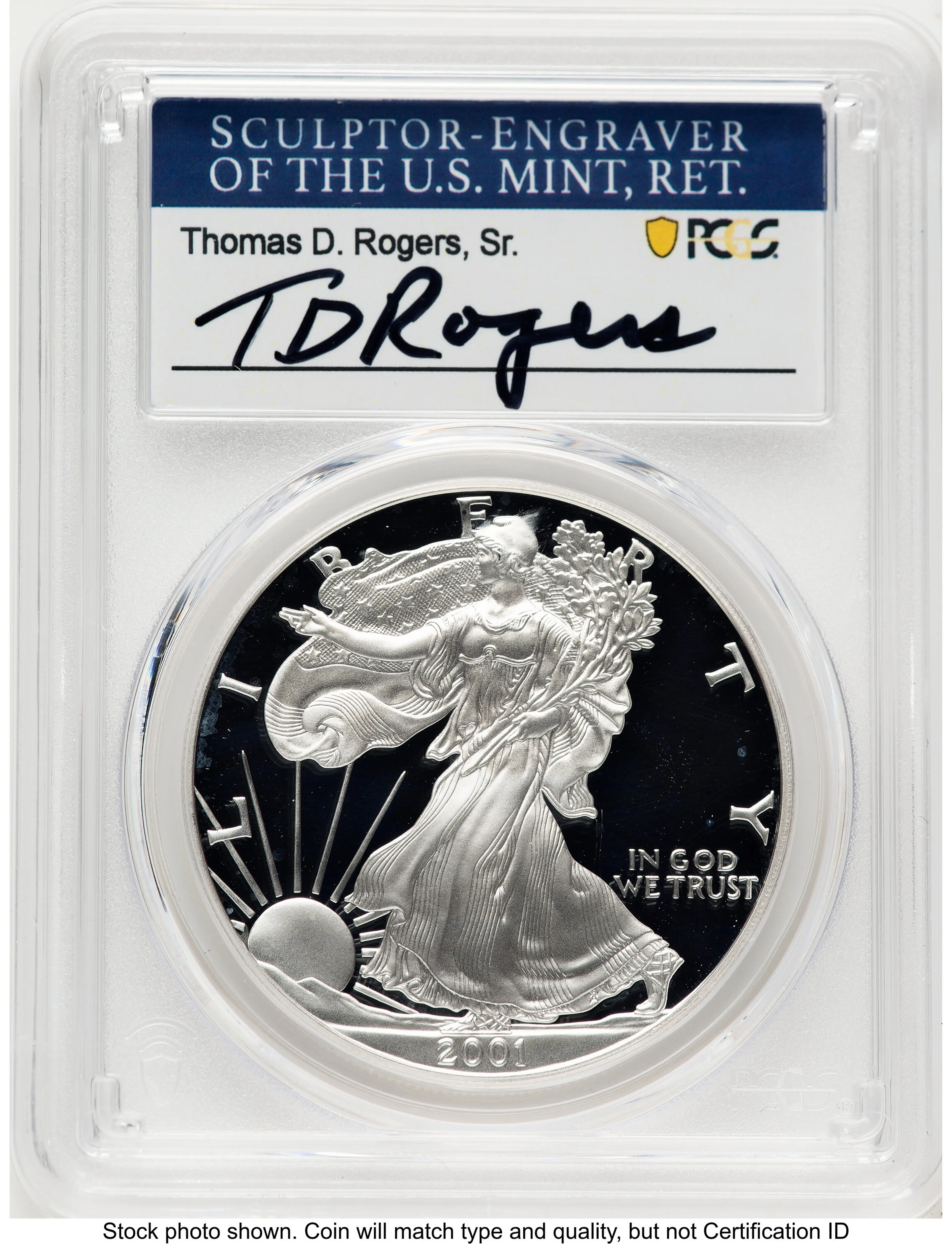 2001-W Proof Silver Eagle 1 oz TD Rogers
