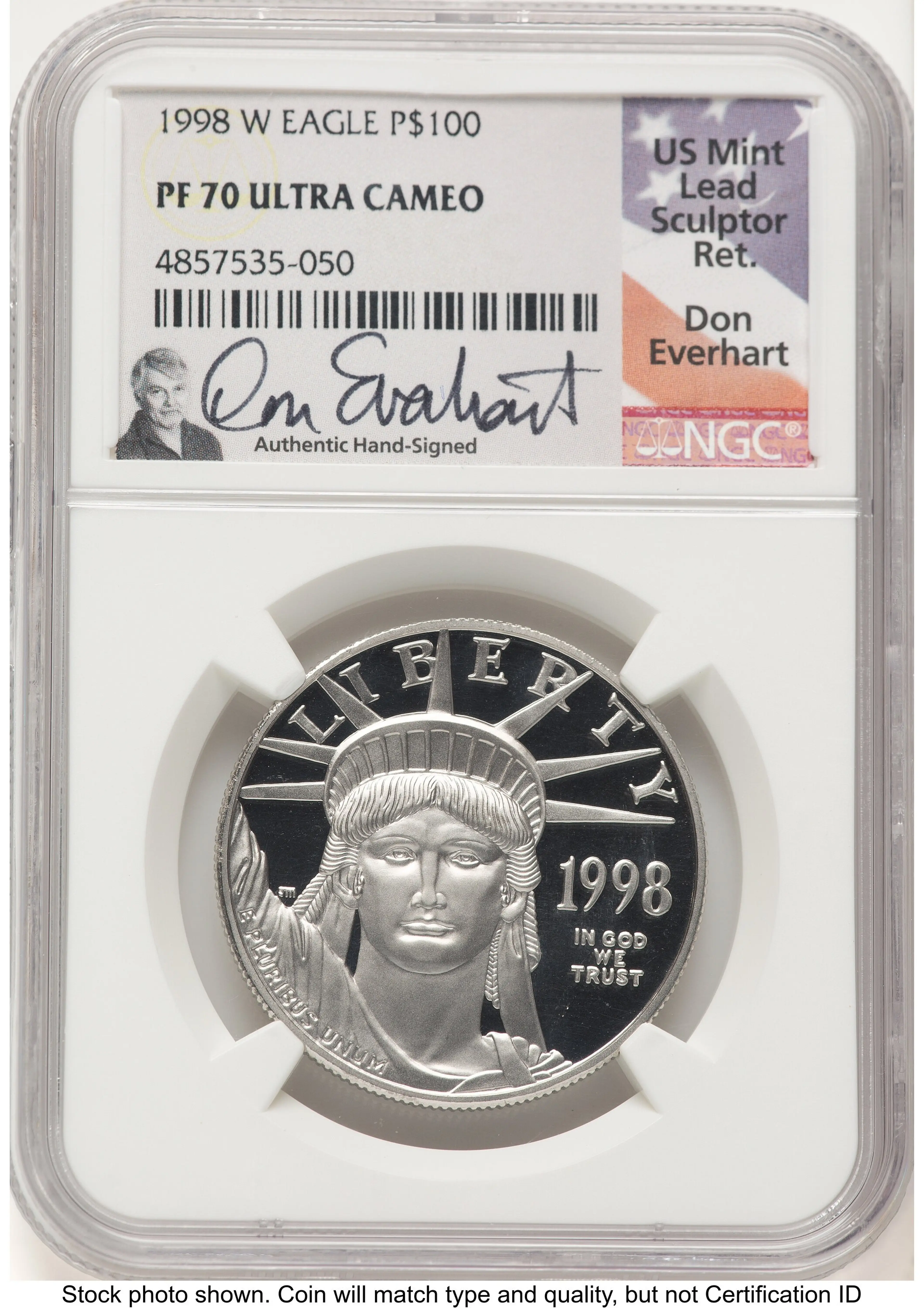 1998-W Proof Platinum Eagle 1 oz Don Everhart