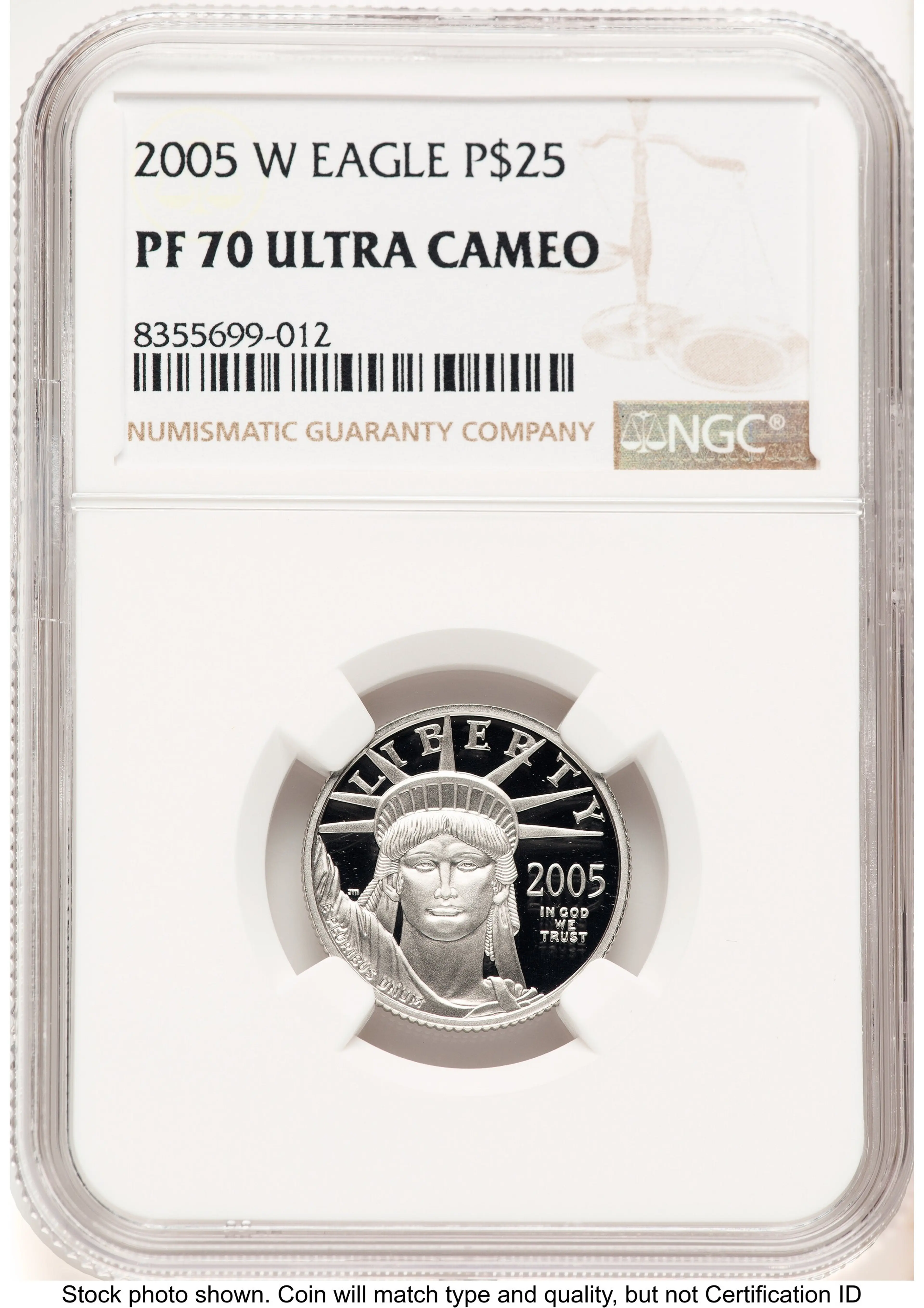 2005-W Proof Platinum Eagle 1/4 oz Brown Label