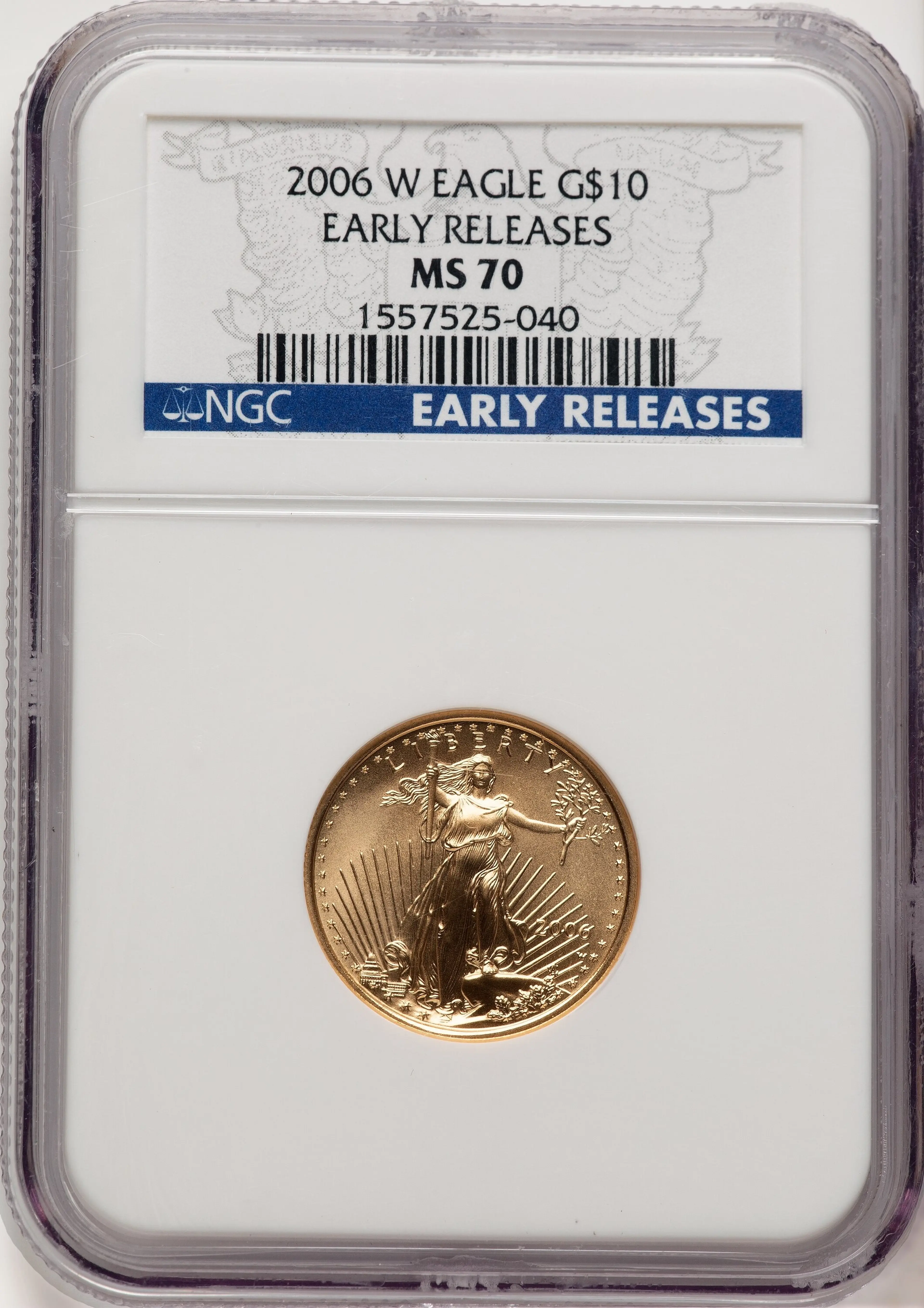 2006-W Burnished Gold Eagle 1/4 oz ER Blue