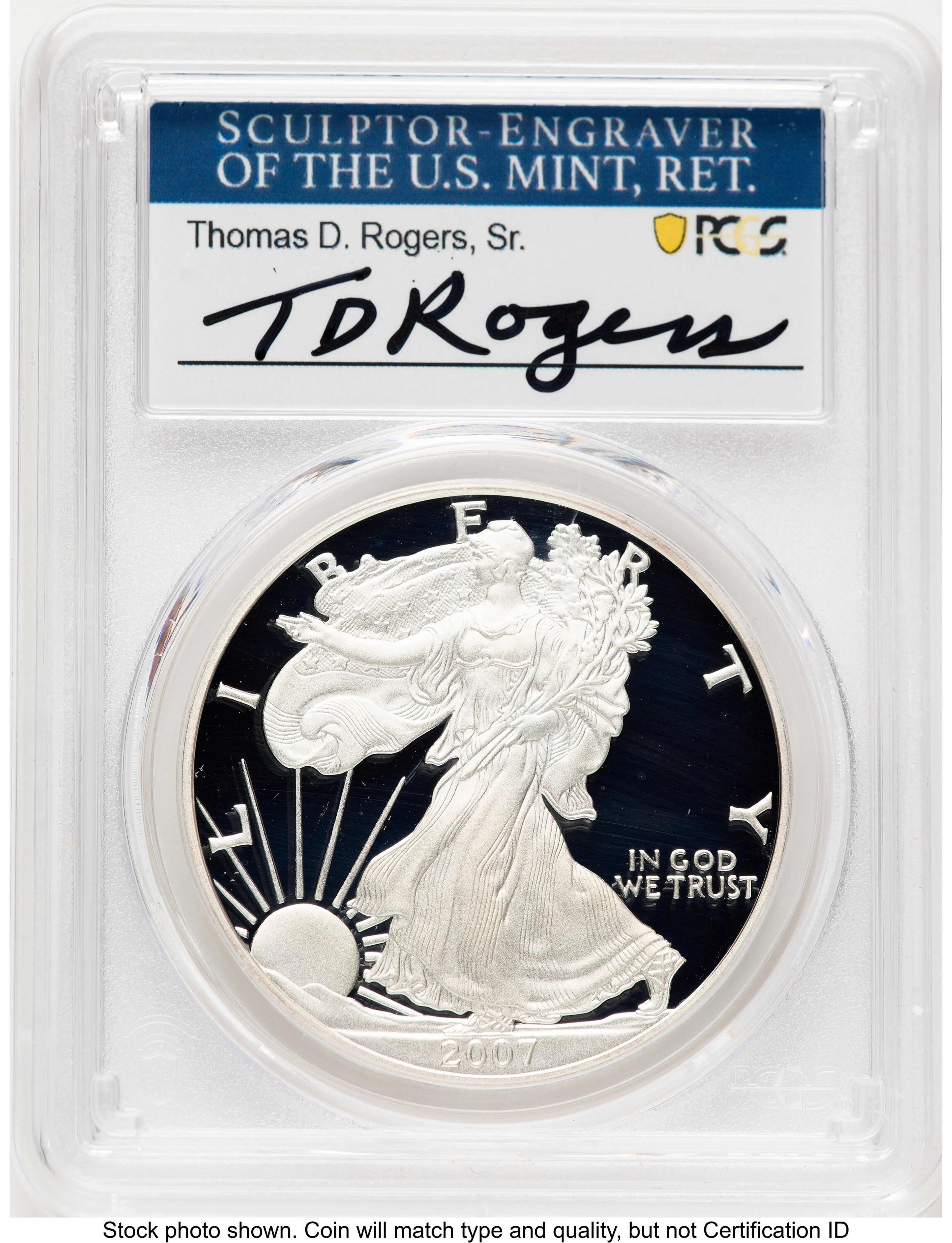 2007-W Proof Silver Eagle 1 oz TD Rogers