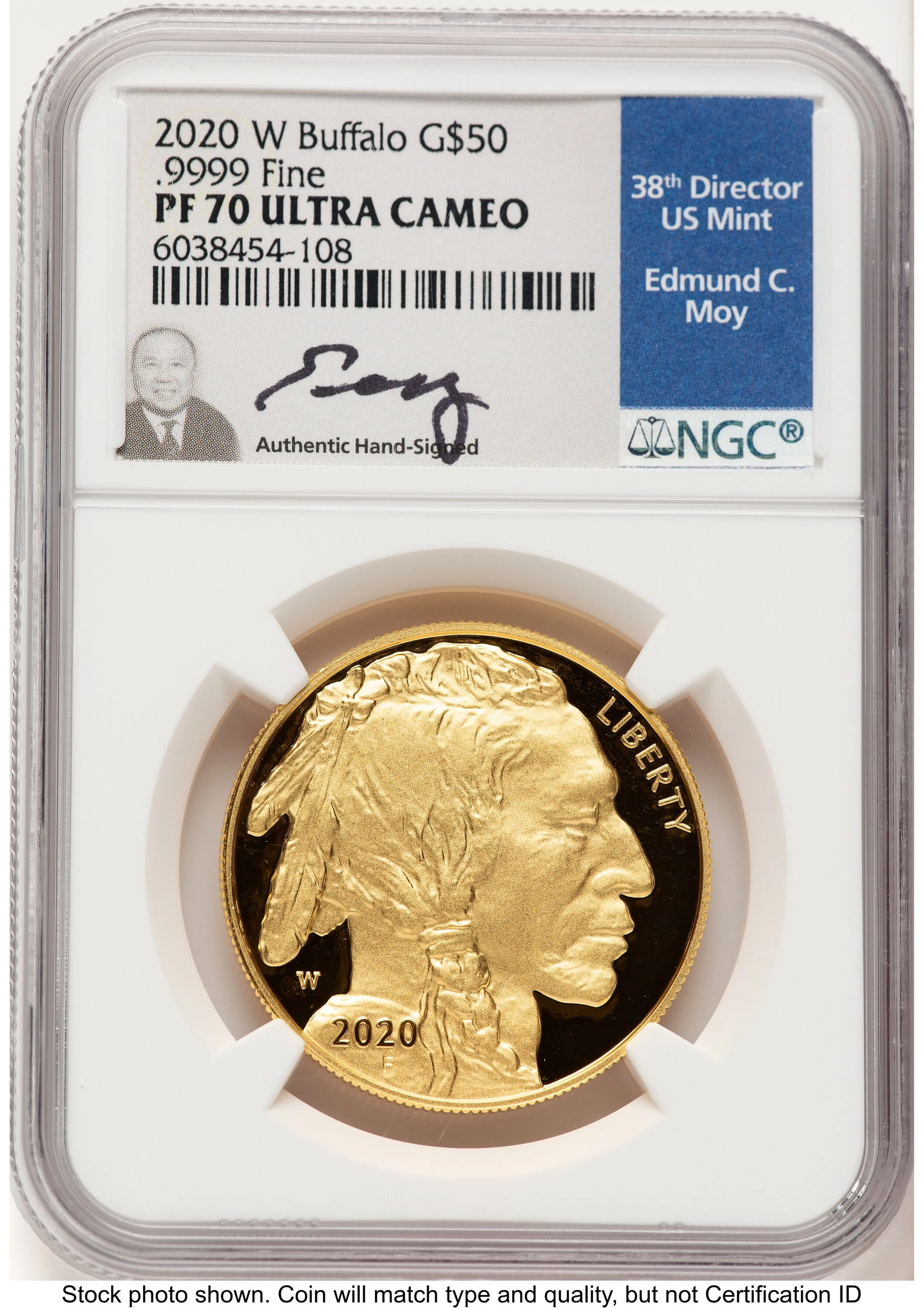 2020-W Proof Gold Buffalo 1 oz Ed Moy
