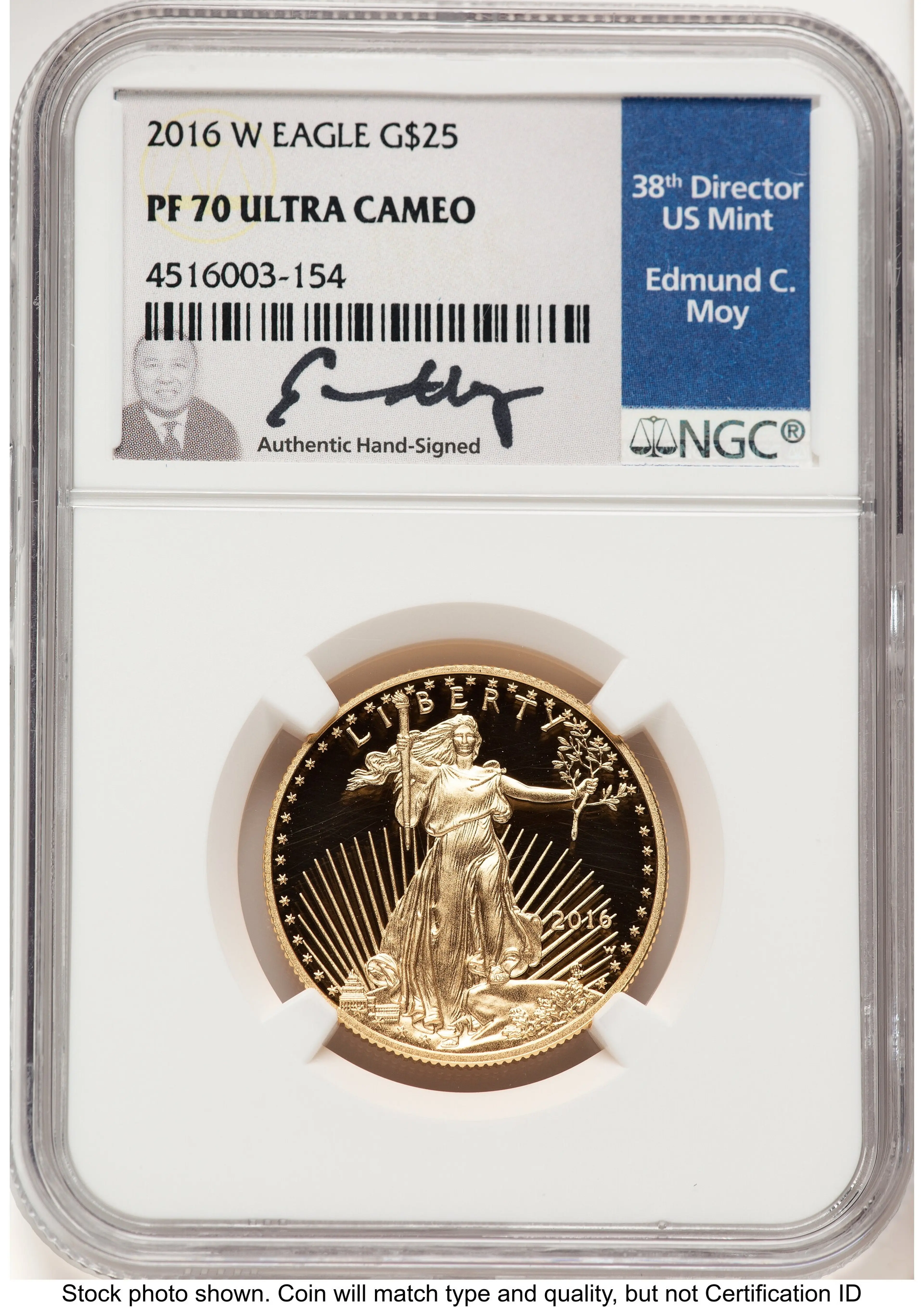 2016-W Proof Gold Eagle 1/2 oz Ed Moy