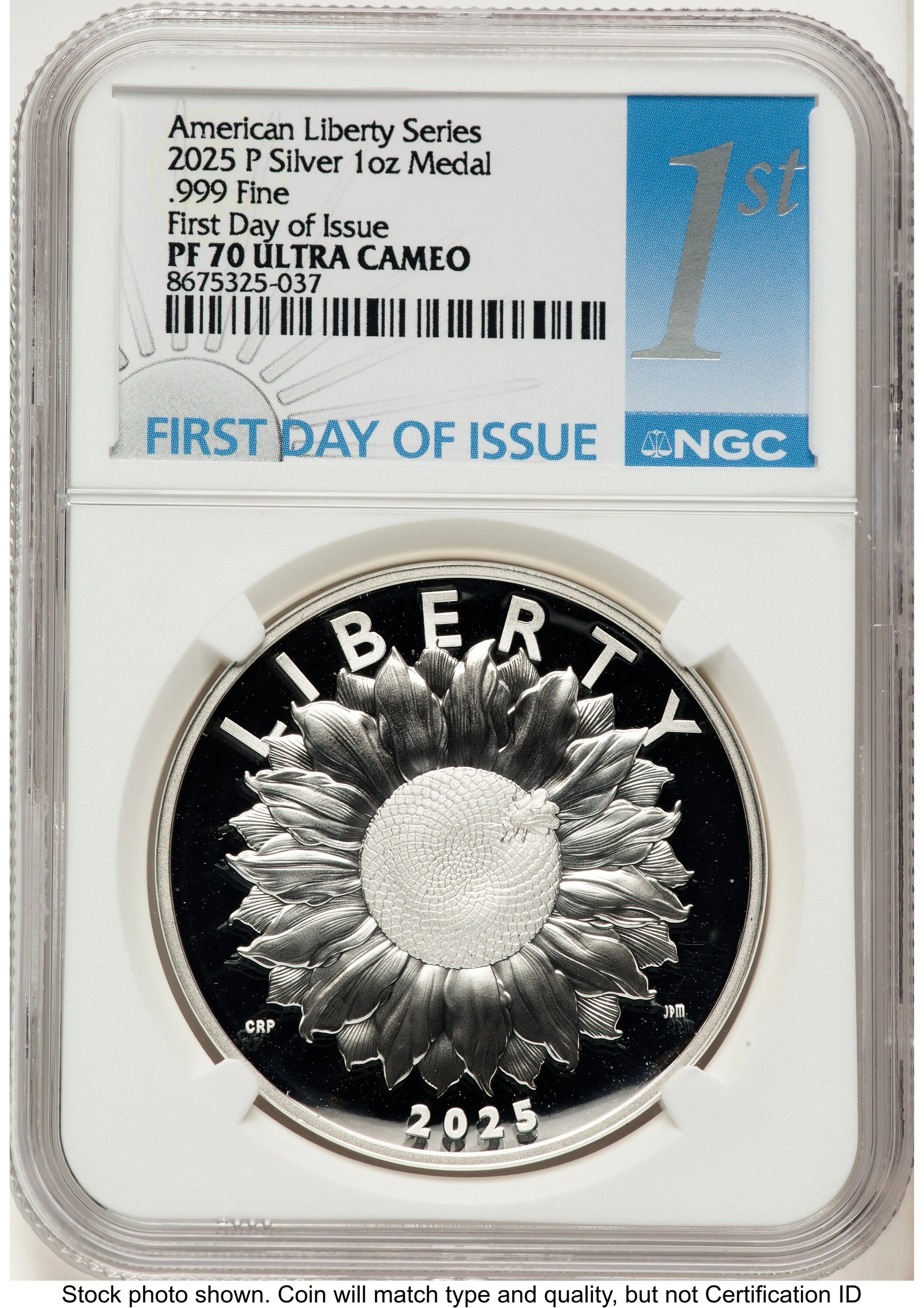 2025-P Silver American Liberty High Relief Medal FDI 1ST