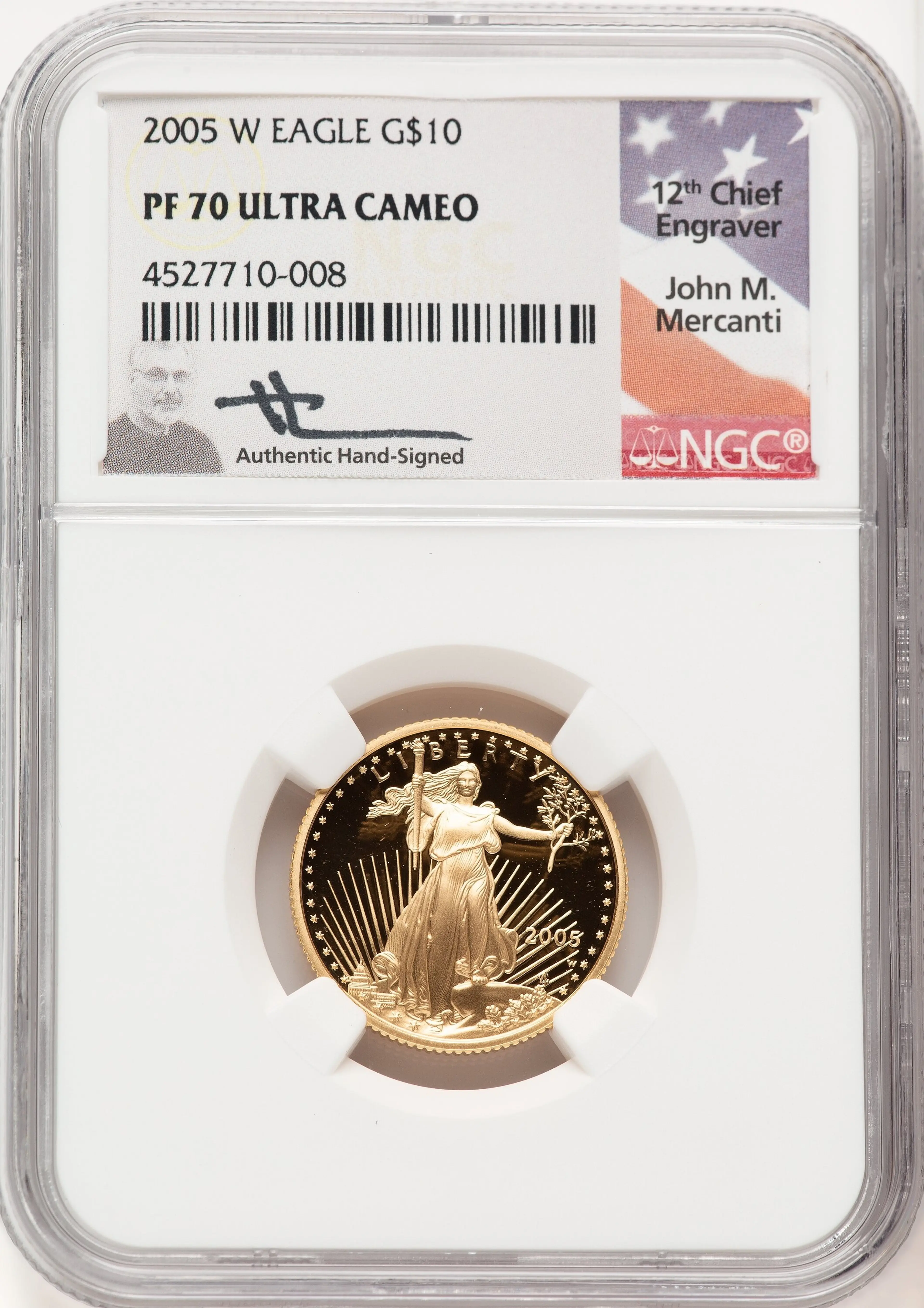 2005-W Proof Gold Eagle 1/4 oz John Mercanti