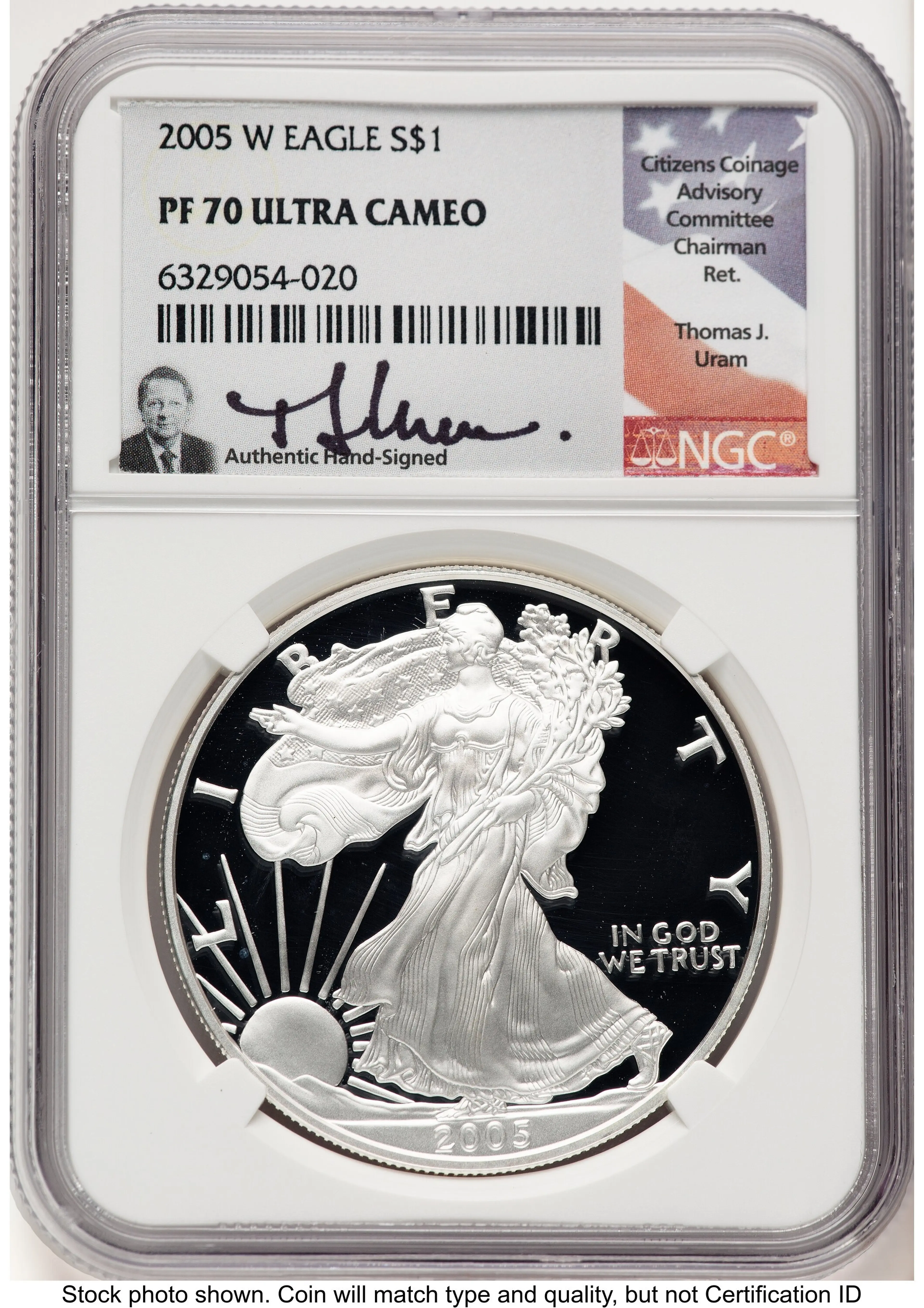 2005-W Proof Silver Eagle 1 oz Thomas Uram