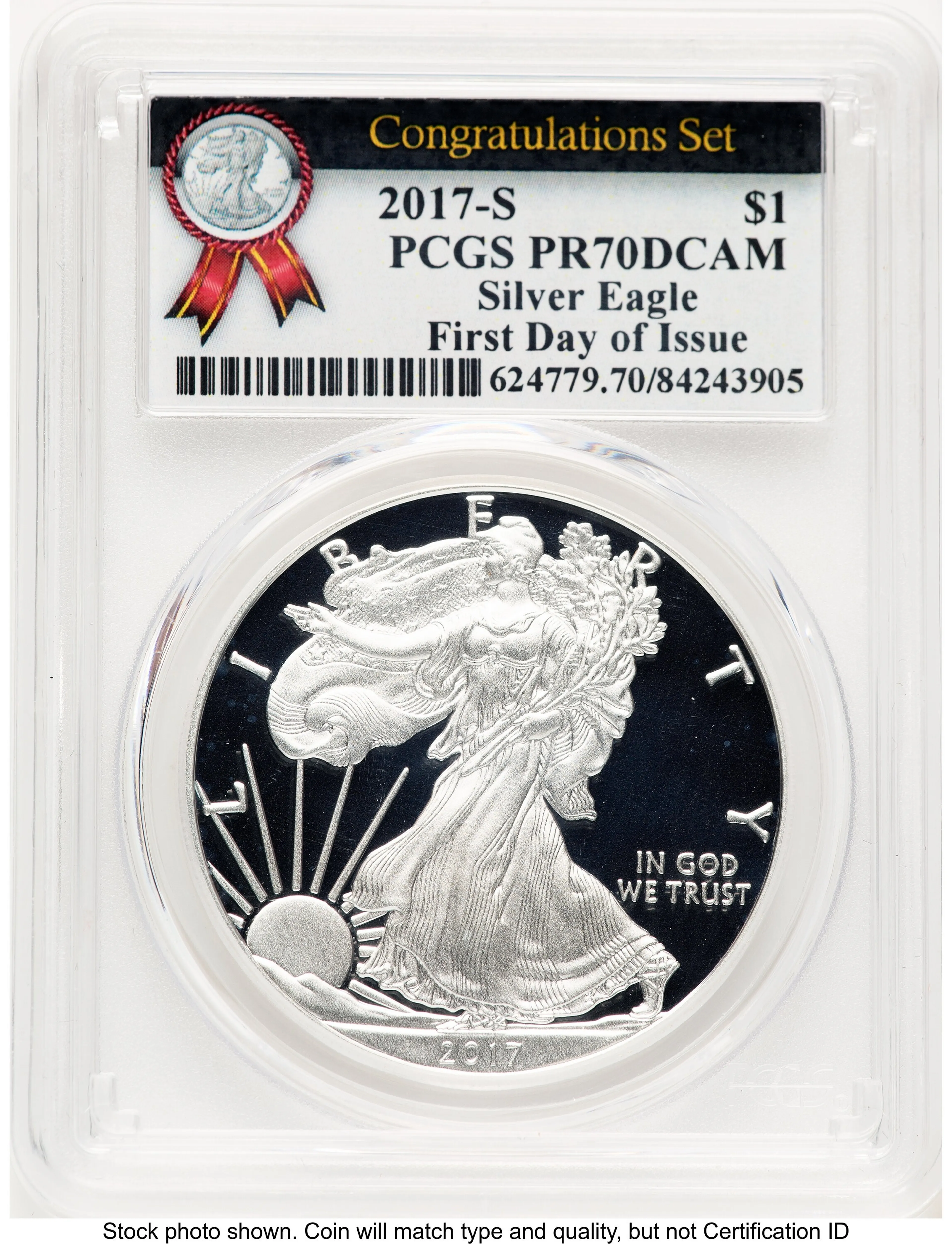 2017-S Proof Silver Eagle Congratulations Set 1 oz FDI Congratulations Set Label - Image 1