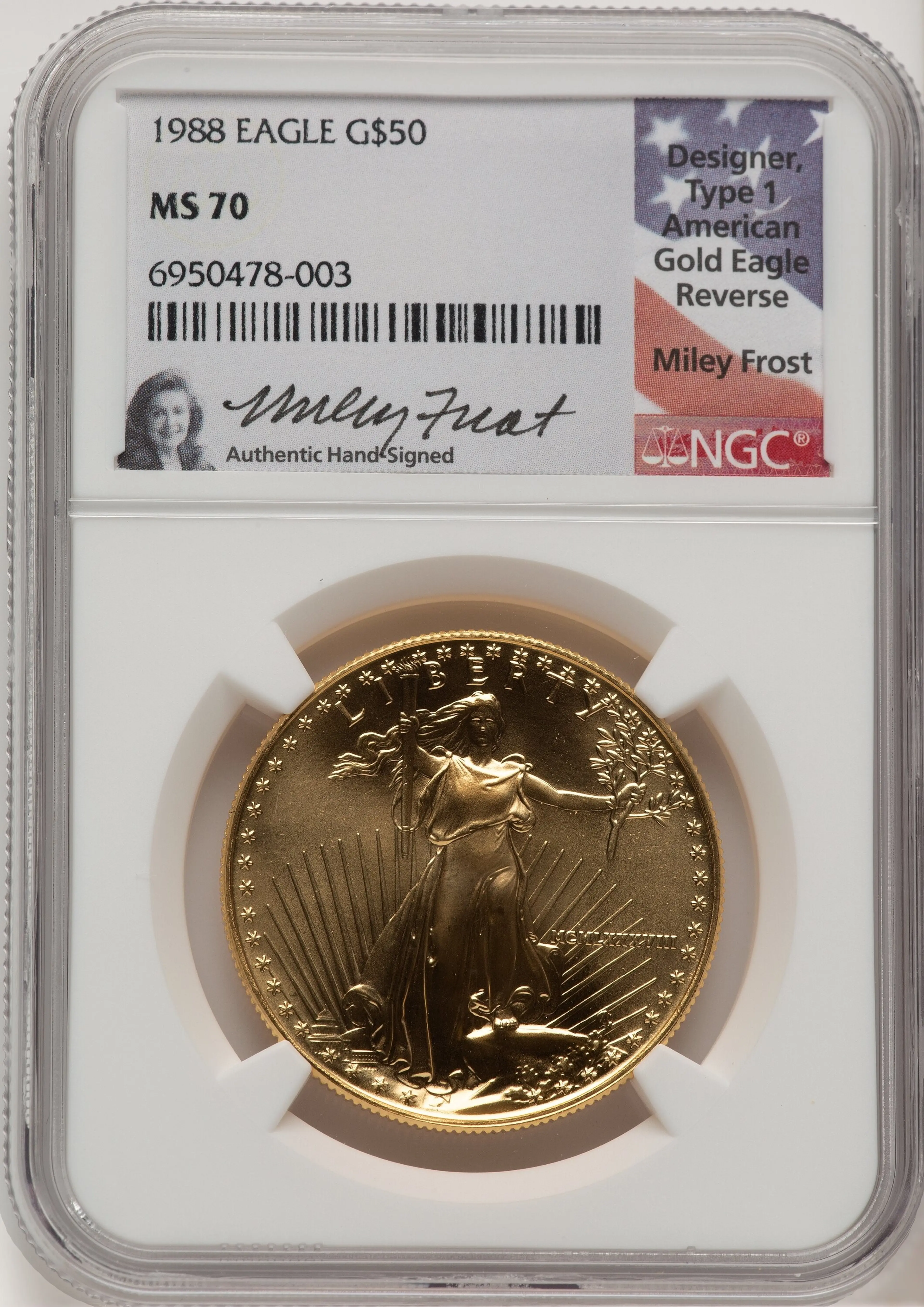 1988 $50 One-Ounce Gold Eagle, MS