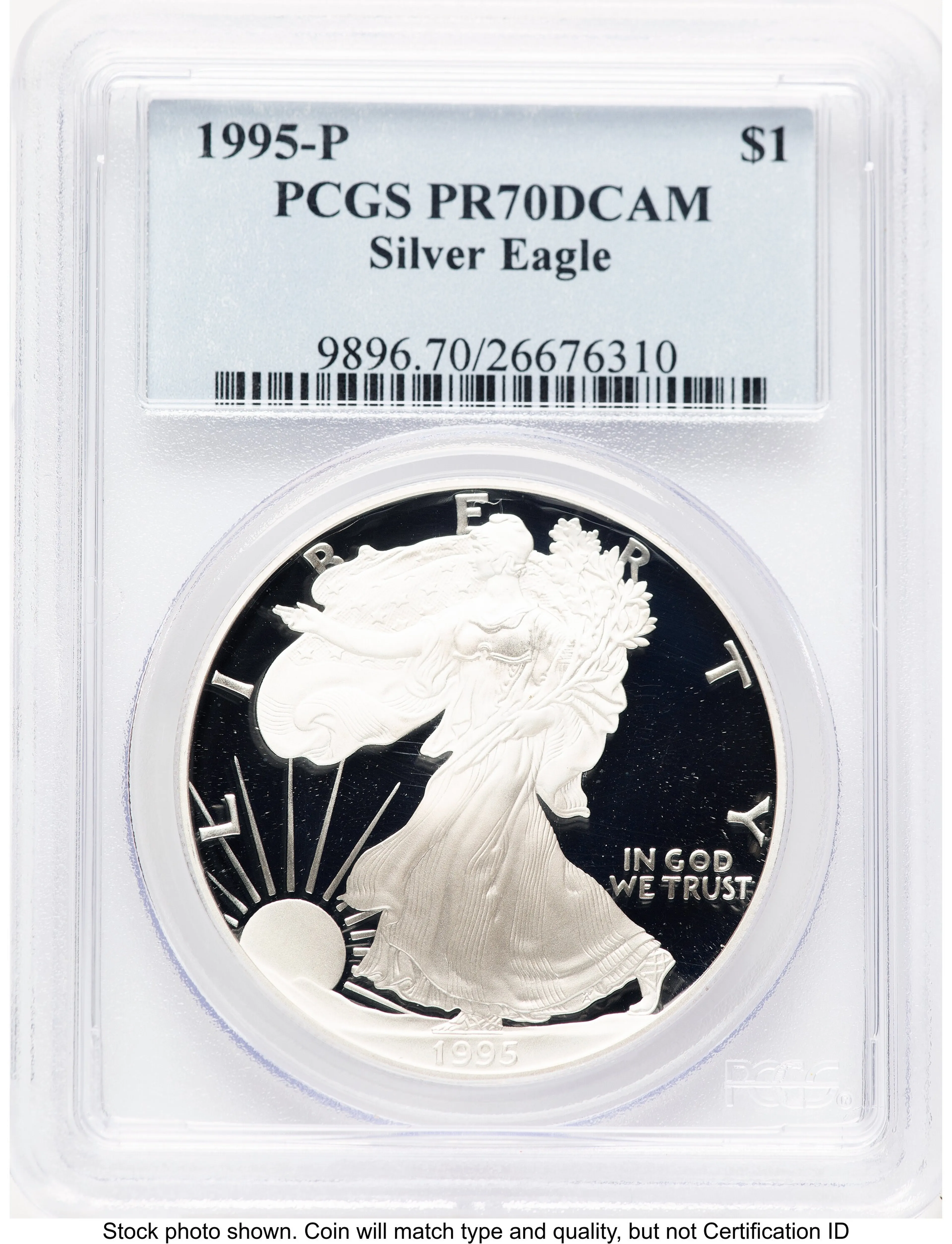 1995-P Proof Silver Eagle 1 oz Blue Label - Image 1