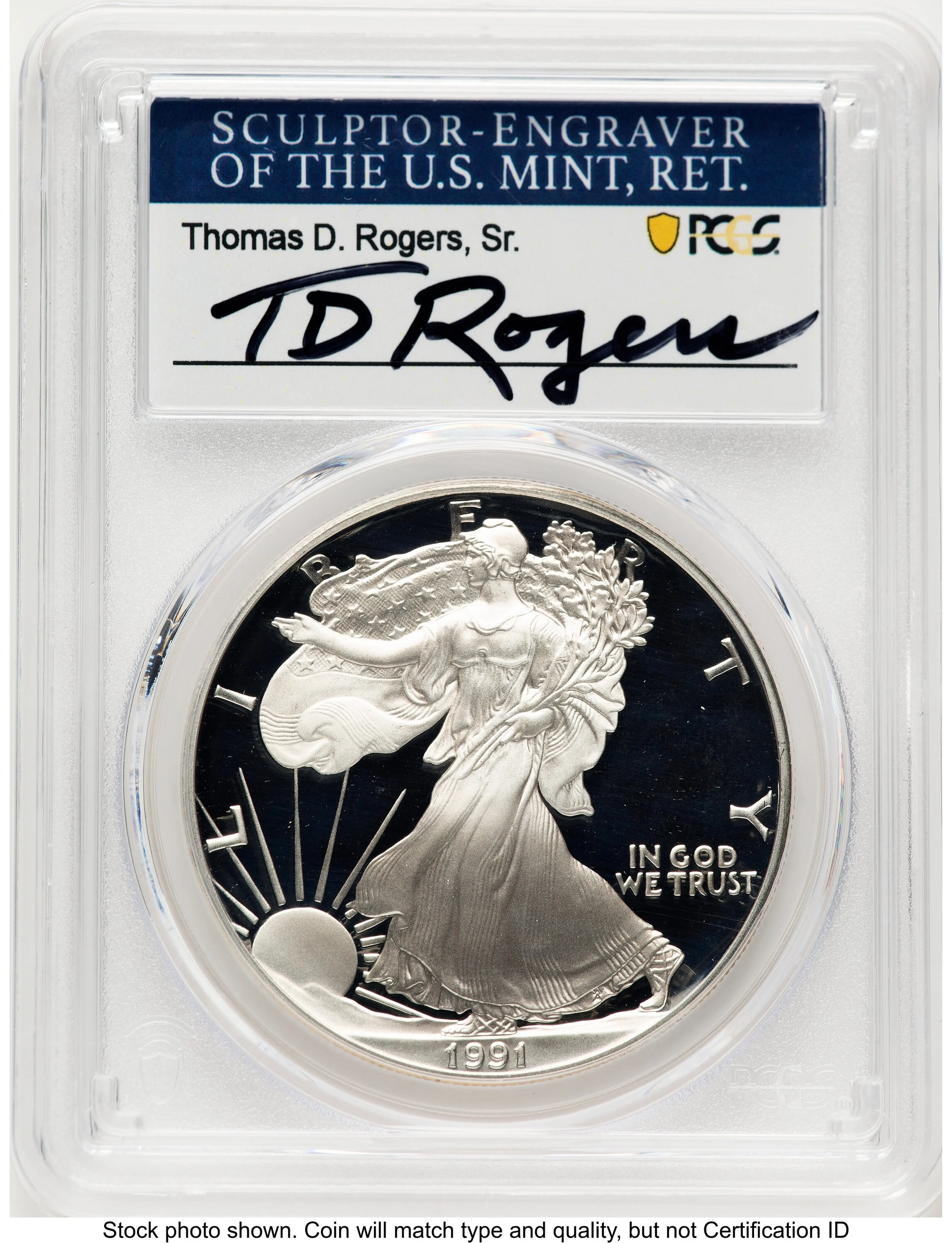1991-S Proof Silver Eagle 1 oz TD Rogers