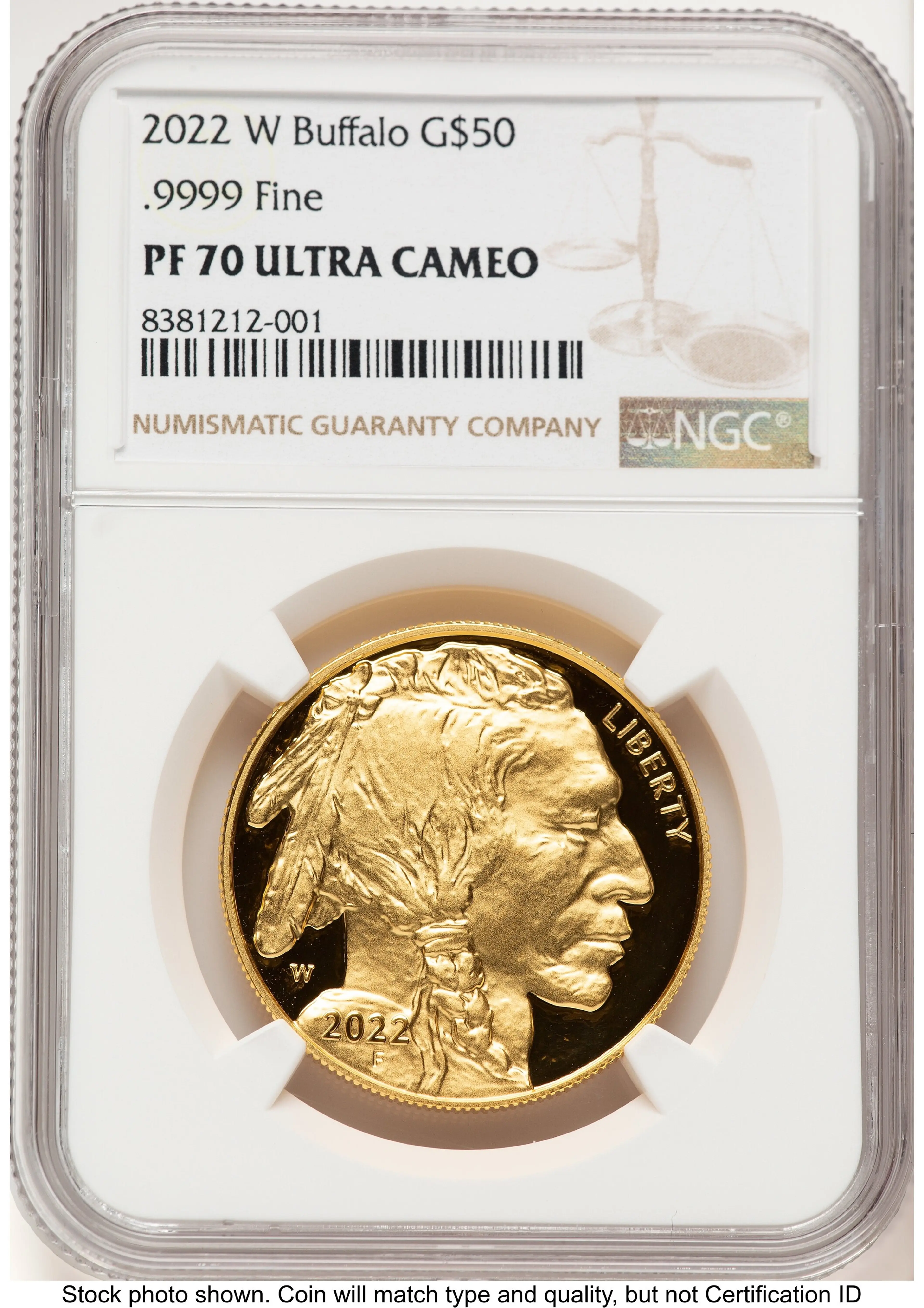 2022-W Proof Gold Buffalo 1 oz Brown Label