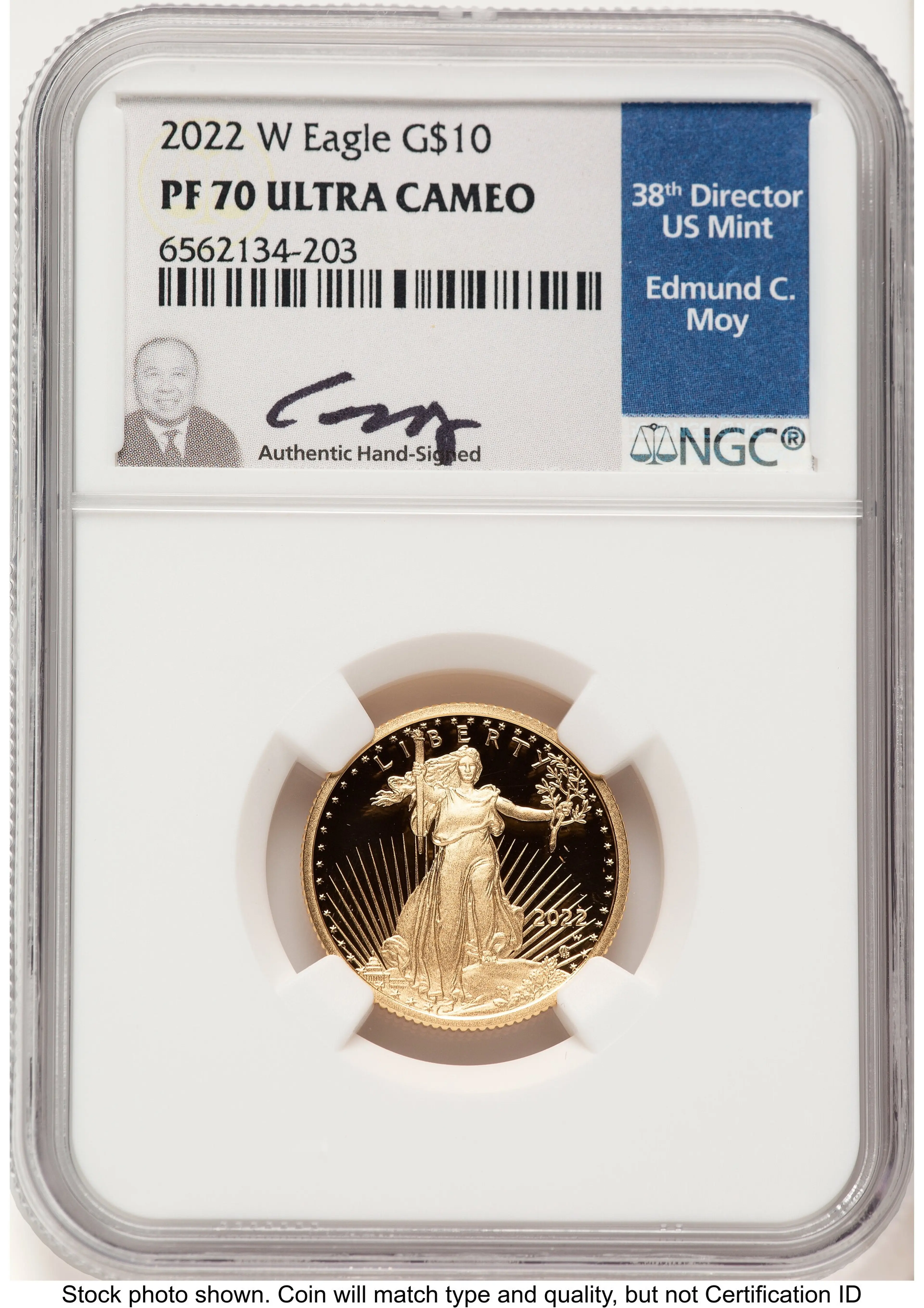 2022-W Proof Gold Eagle 1/4 oz Ed Moy